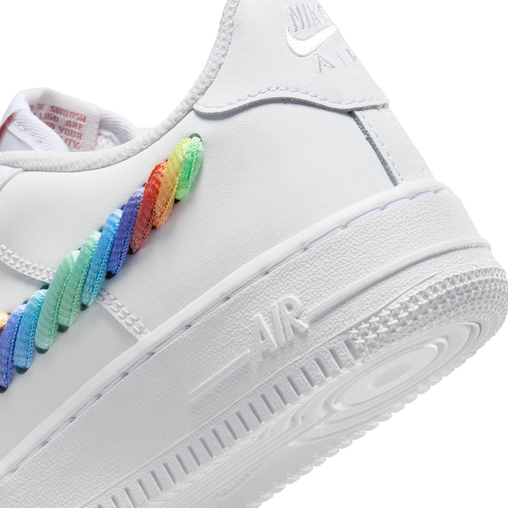 Nike Footwear Nike Air Force 1 Low "White Rainbow Lace Swoosh" - Boy's Grade School