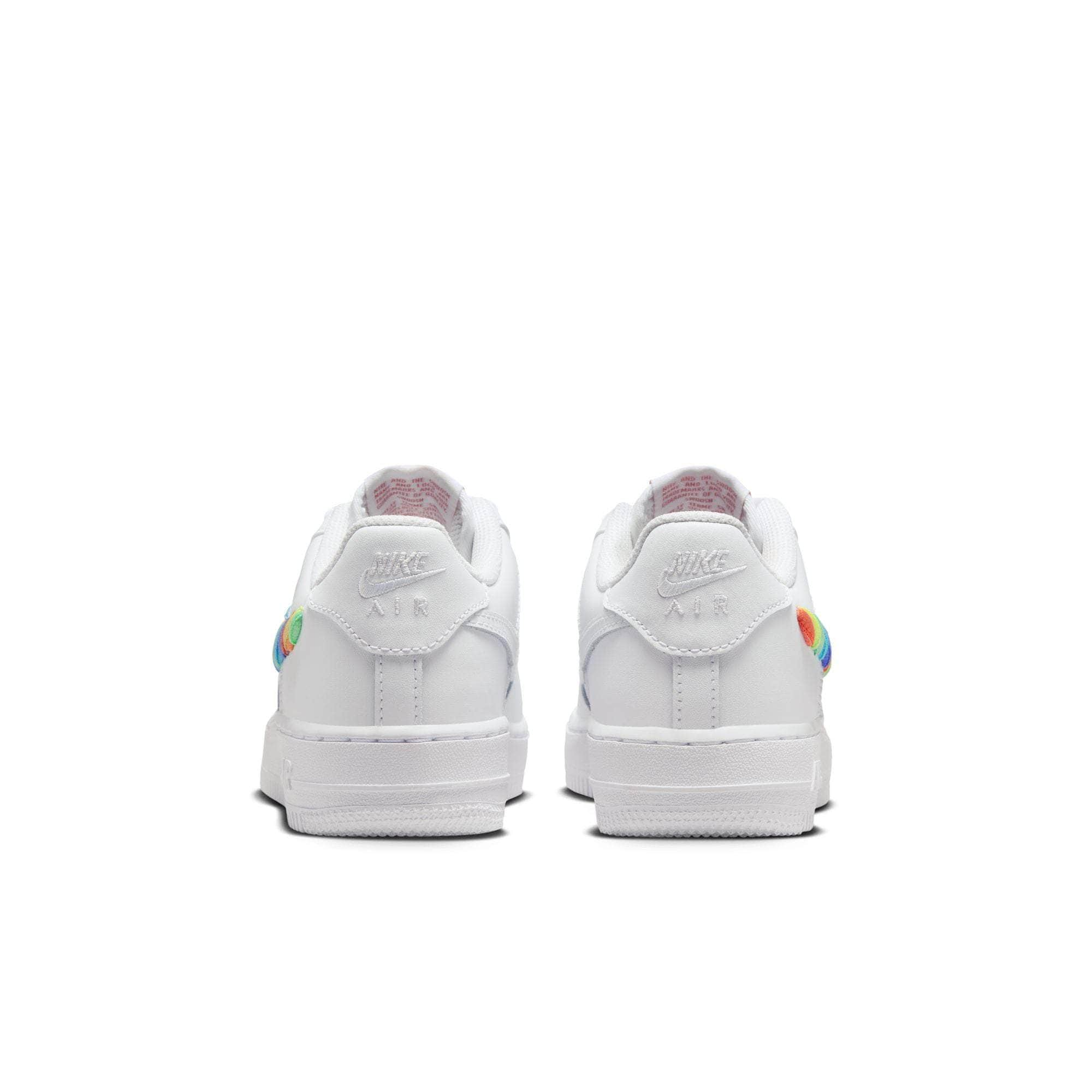 Nike Footwear Nike Air Force 1 Low "White Rainbow Lace Swoosh" - Boy's Grade School