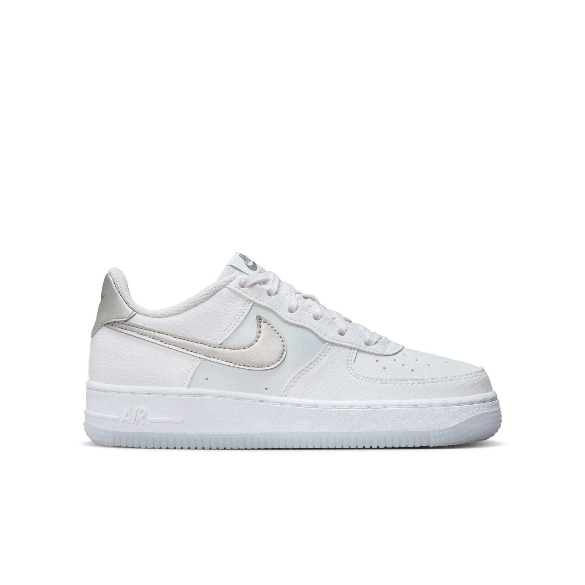 Nike FOOTWEAR Nike Air Force 1 "White & Football Grey" - Boy's Grade School