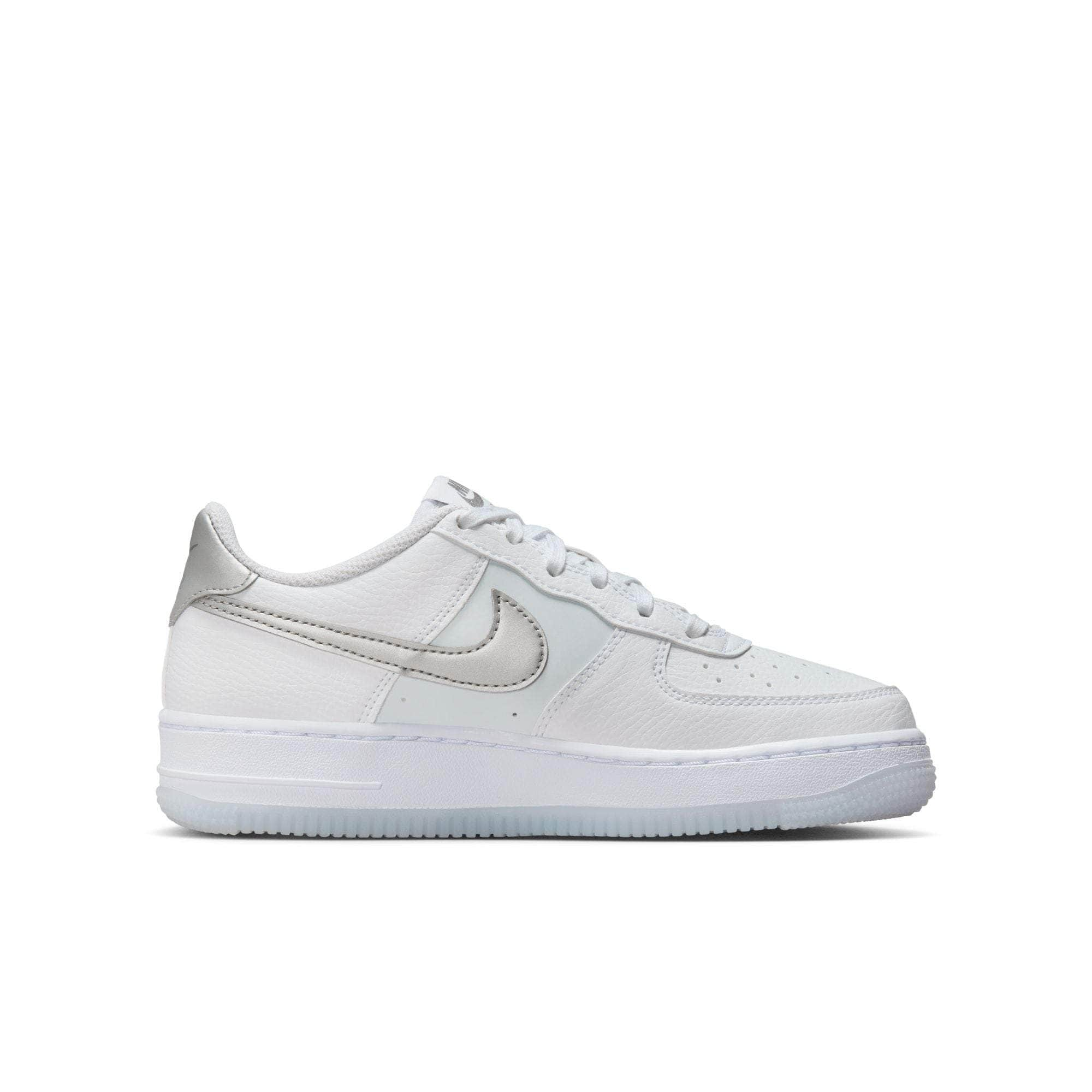 Nike FOOTWEAR Nike Air Force 1 "White & Football Grey" - Boy's Grade School