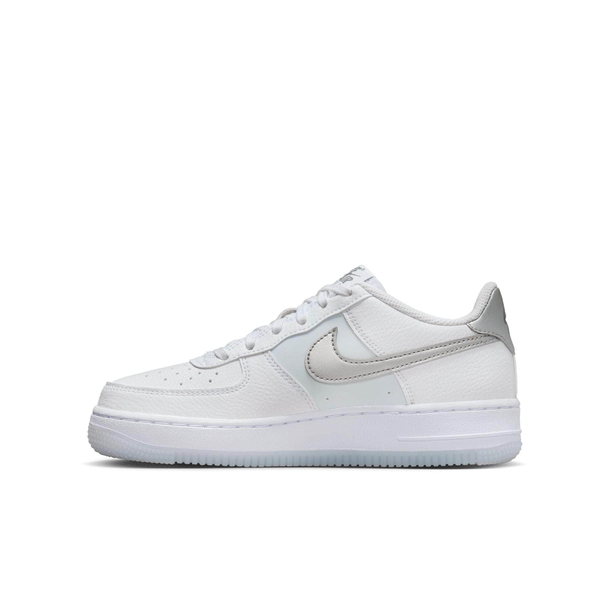 Nike FOOTWEAR Nike Air Force 1 "White & Football Grey" - Boy's Grade School