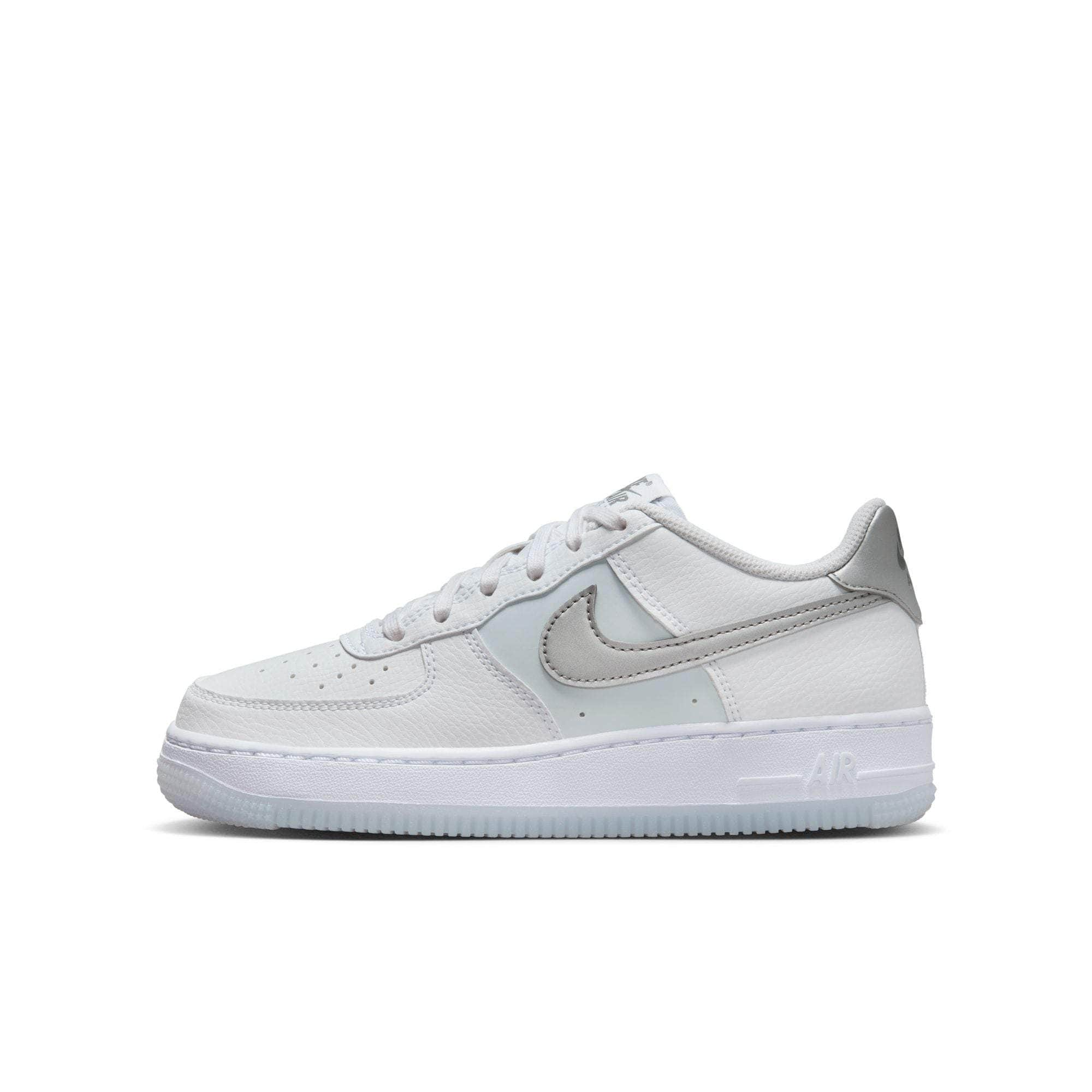 Nike FOOTWEAR Nike Air Force 1 "White & Football Grey" - Boy's Grade School