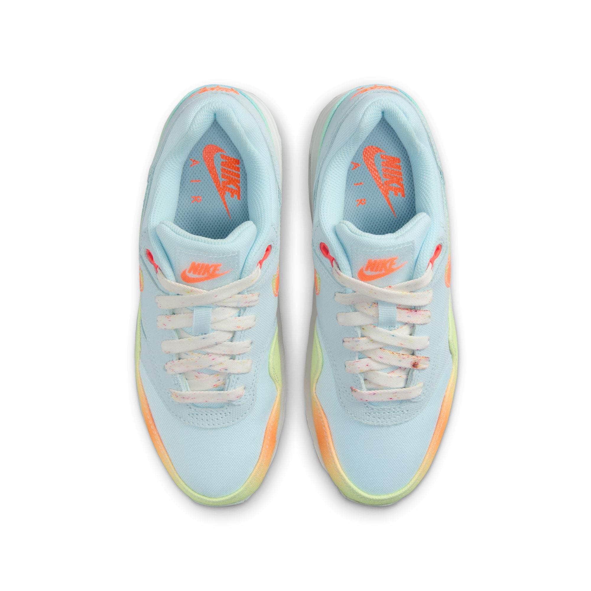Nike FOOTWEAR Nike Air Max 1 "Glacier Blue Total Orange" - Boy's GS
