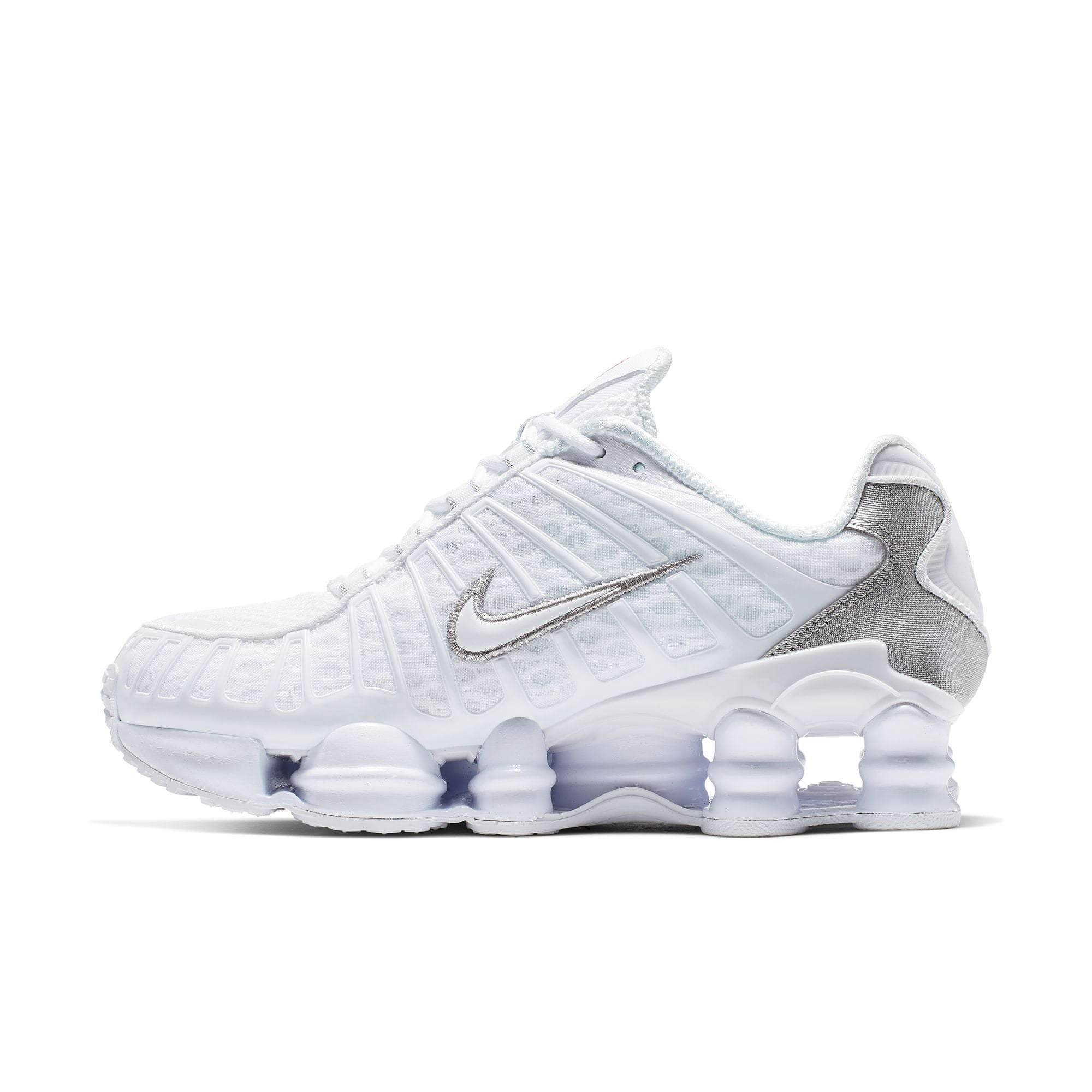 NIKE FOOTWEAR Nike Shox TL "White Metallic Silver Max Orange" - Women's