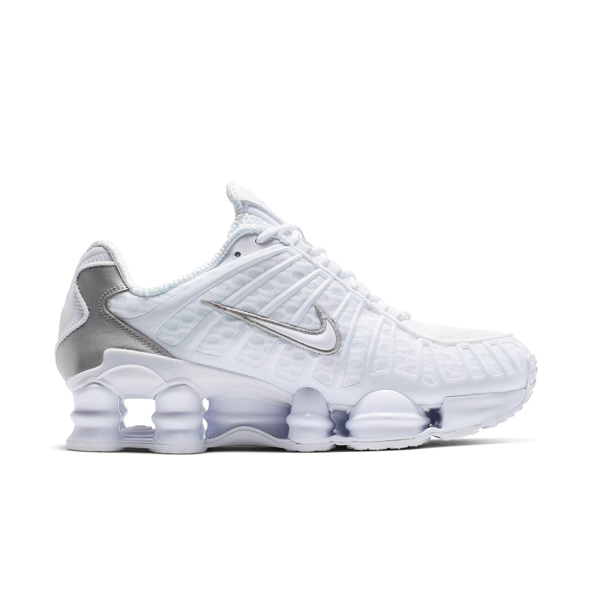 NIKE FOOTWEAR Nike Shox TL "White Metallic Silver Max Orange" - Women's