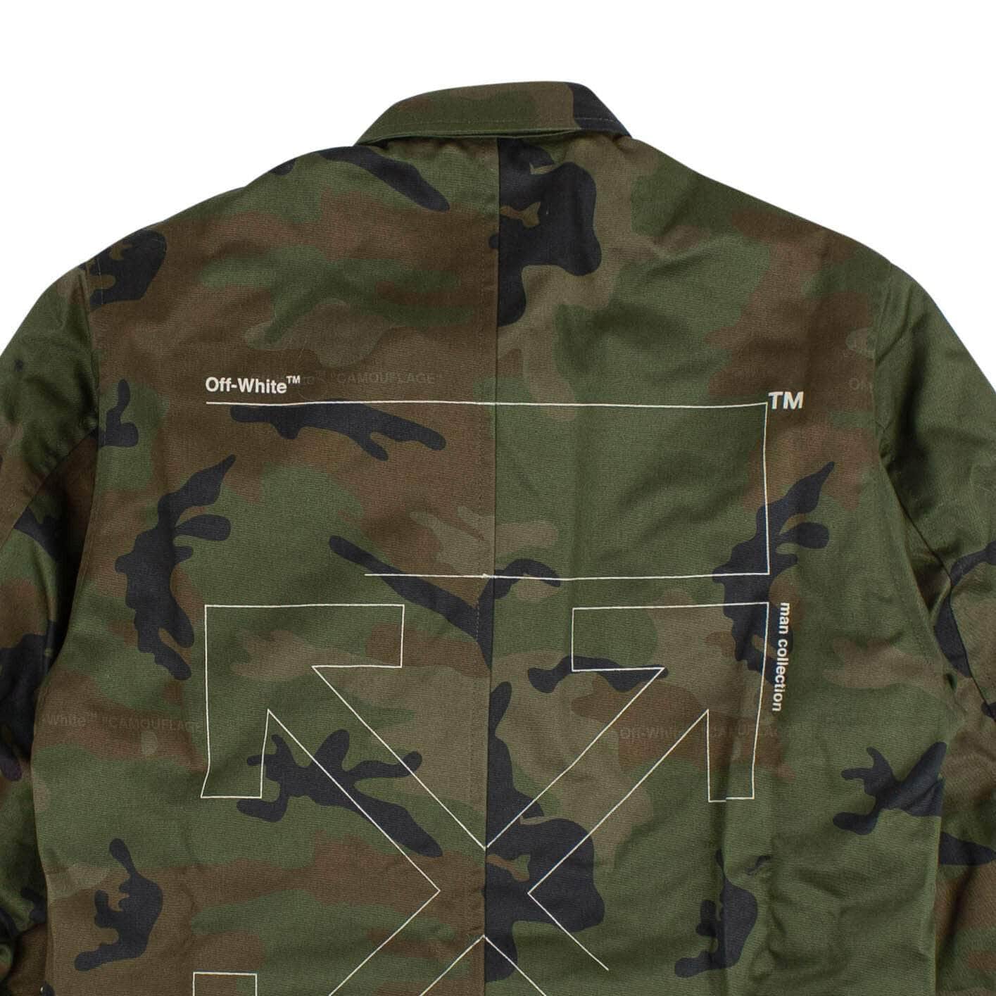 OFF-WHITE c/o VIRGIL ABLOH 1000-2000, channelenable-all, chicmi, couponcollection, gender-mens, main-clothing, main-outerwear, off-white-c-o-virgil-abloh, owch, size-l, size-m, size-xs Green Camouflage Field Jacket