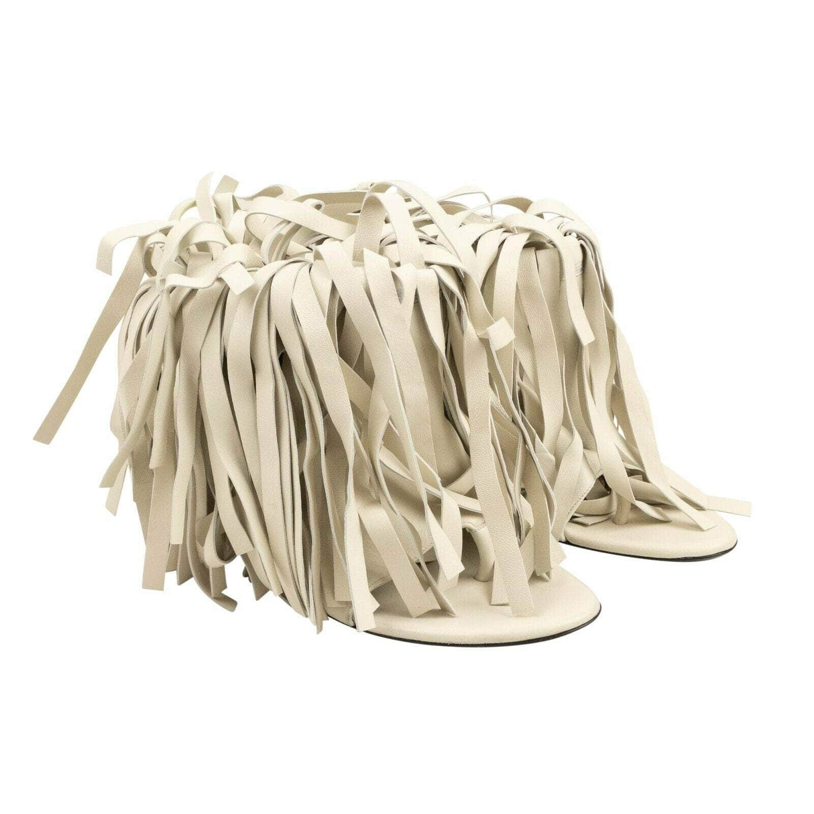 OFF-WHITE c/o VIRGIL ABLOH 1000-2000, channelenable-all, chicmi, couponcollection, gender-womens, main-shoes, off-white, off-white-c-o-virgil-abloh, owjuly4, size-39 39 White Leather Fringe Heels 82NGG-OW-2160/39 82NGG-OW-2160/39
