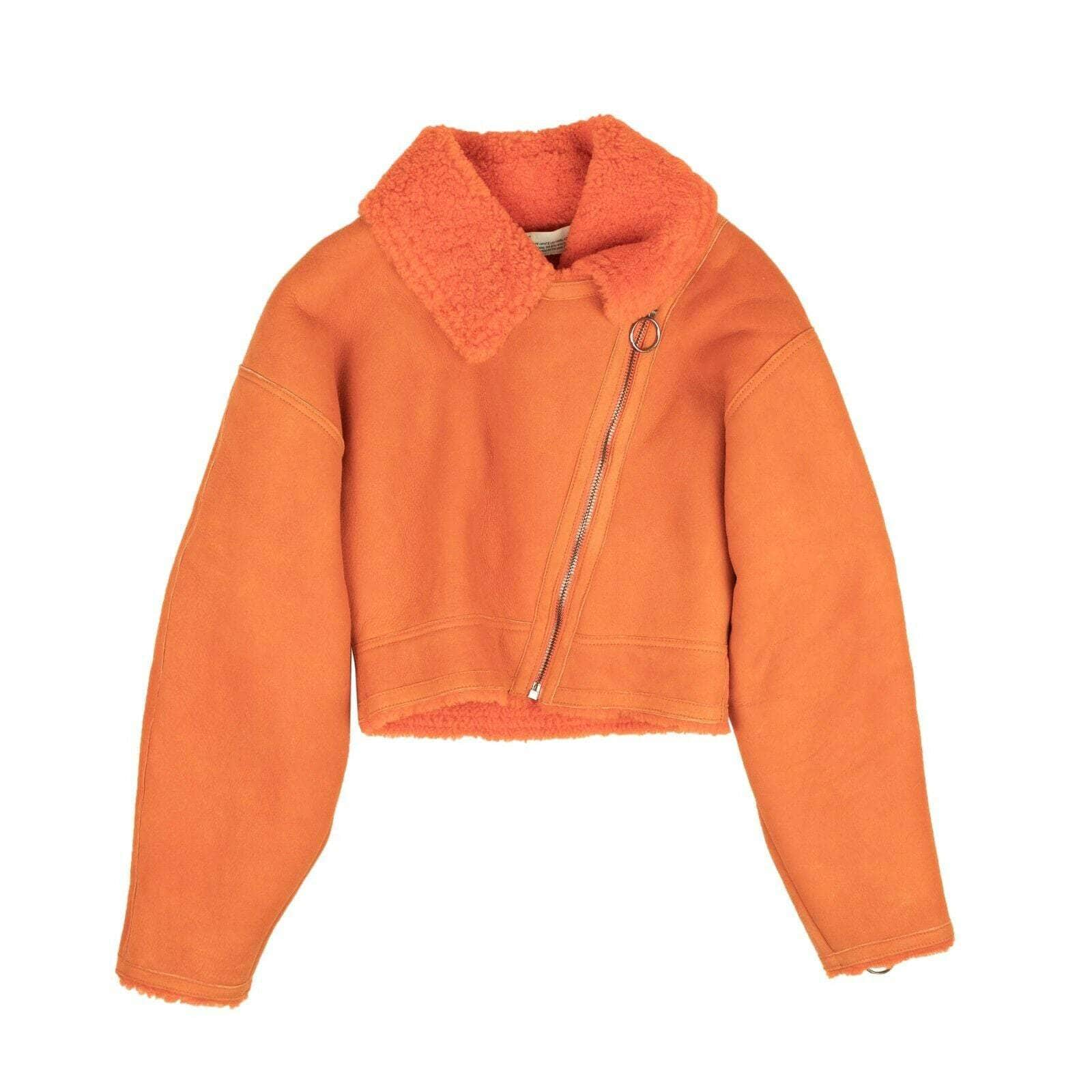 OFF-WHITE c/o VIRGIL ABLOH 2000-5000, channelenable-all, chicmi, couponcollection, gender-womens, main-clothing, off-white-c-o-virgil-abloh, size-40 40 Orange Cropped Shearling Jacket 82NGG-OW-210/40 82NGG-OW-210/40