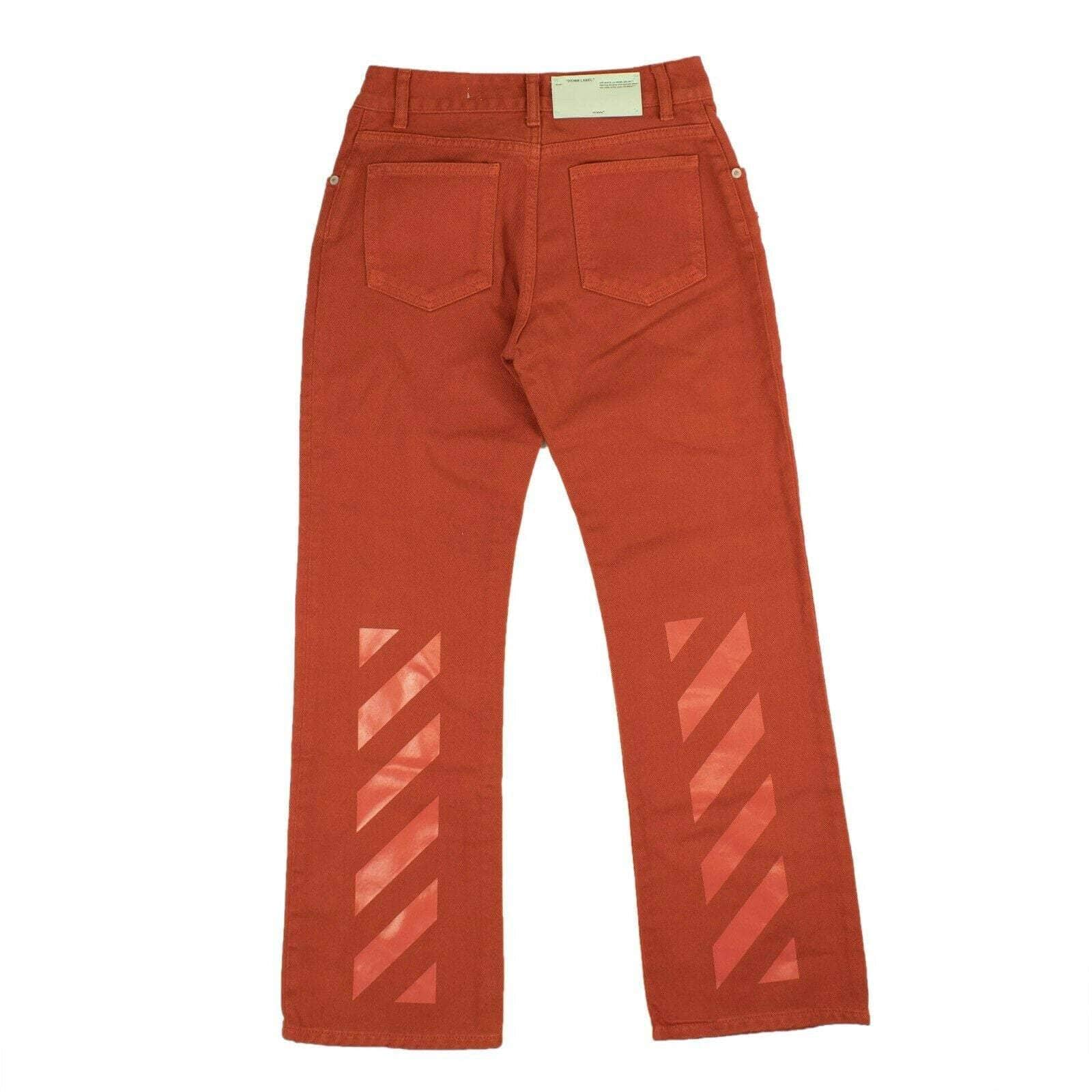 OFF-WHITE c/o VIRGIL ABLOH 250-500, channelenable-all, chicmi, couponcollection, gender-womens, main-clothing, off-white-c-o-virgil-abloh, size-26-us 26 US Orange Diag Stripe Flared Jeans 82NGG-OW-1959/26 82NGG-OW-1959/26