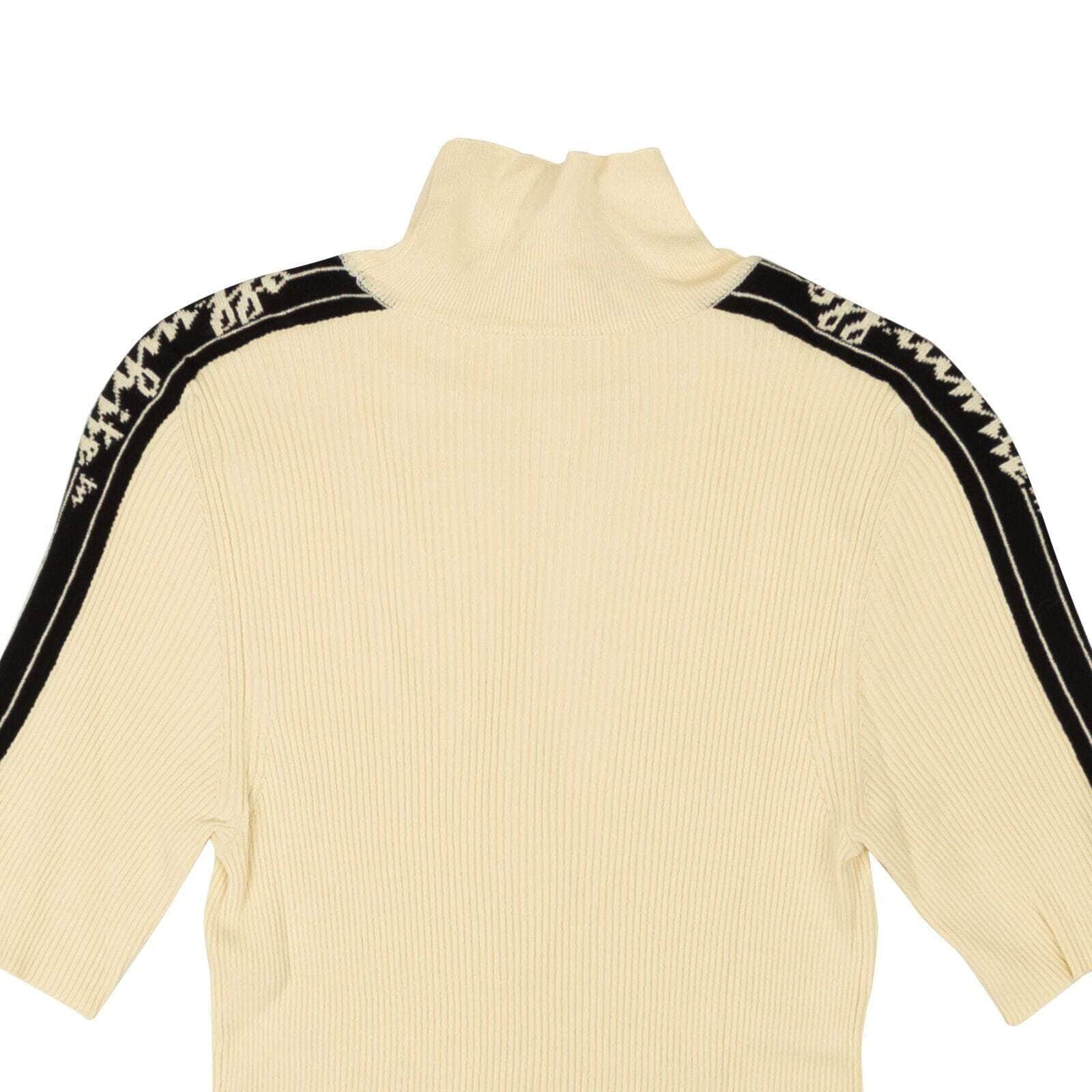 Off-White c/o Virgil Abloh 250-500, channelenable-all, chicmi, couponcollection, gender-womens, main-clothing, off-white-c-o-virgil-abloh, size-40, womens-turtleneck-sweaters 40 Beige Logo Turtleneck Sweater 95-OFW-1956/40 95-OFW-1956/40