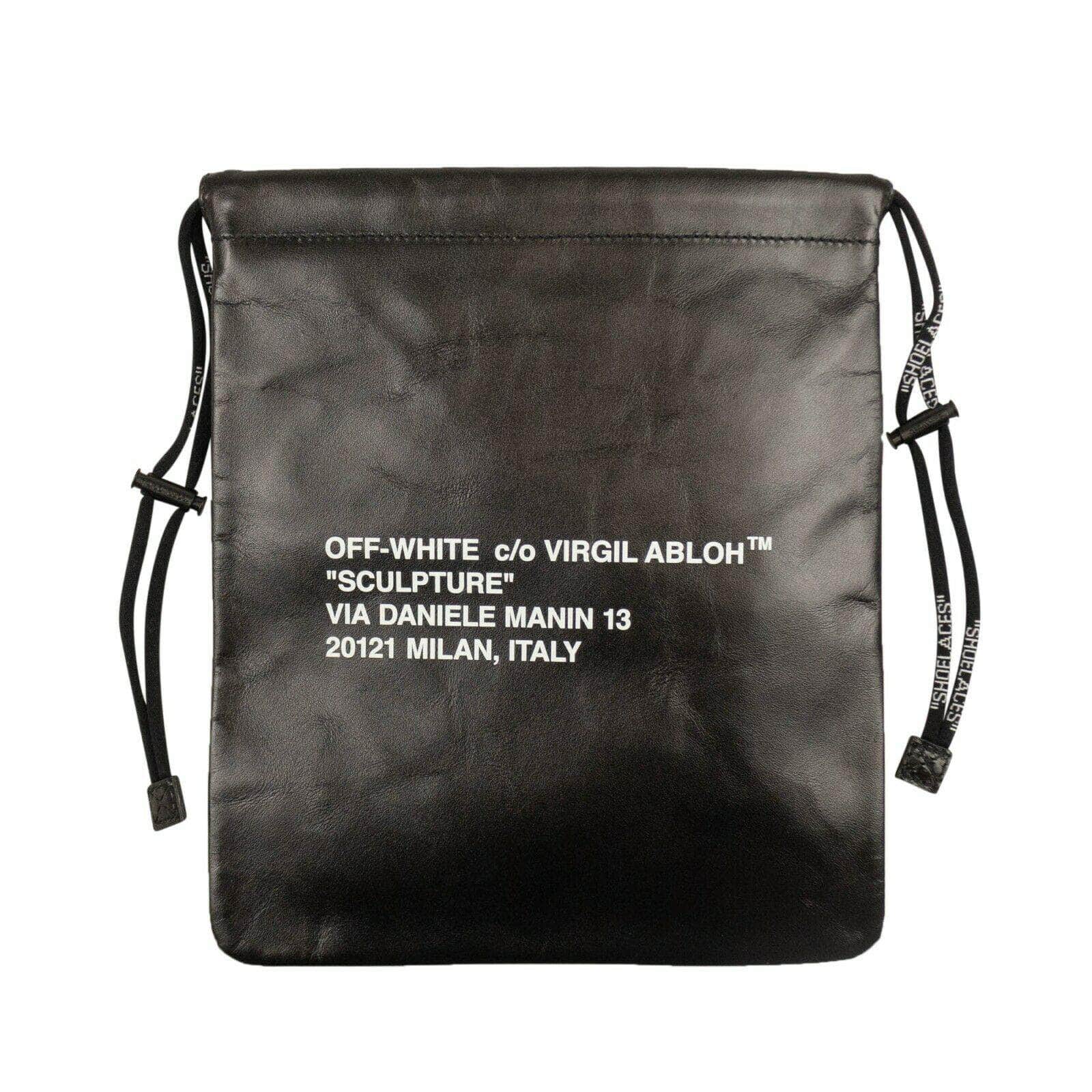 OFF-WHITE c/o VIRGIL ABLOH 250-500, channelenable-all, chicmi, couponcollection, gender-womens, main-handbags, off-white-c-o-virgil-abloh, size-os OS Black Leather Drawstring Bag 82NGG-OW-3500 82NGG-OW-3500