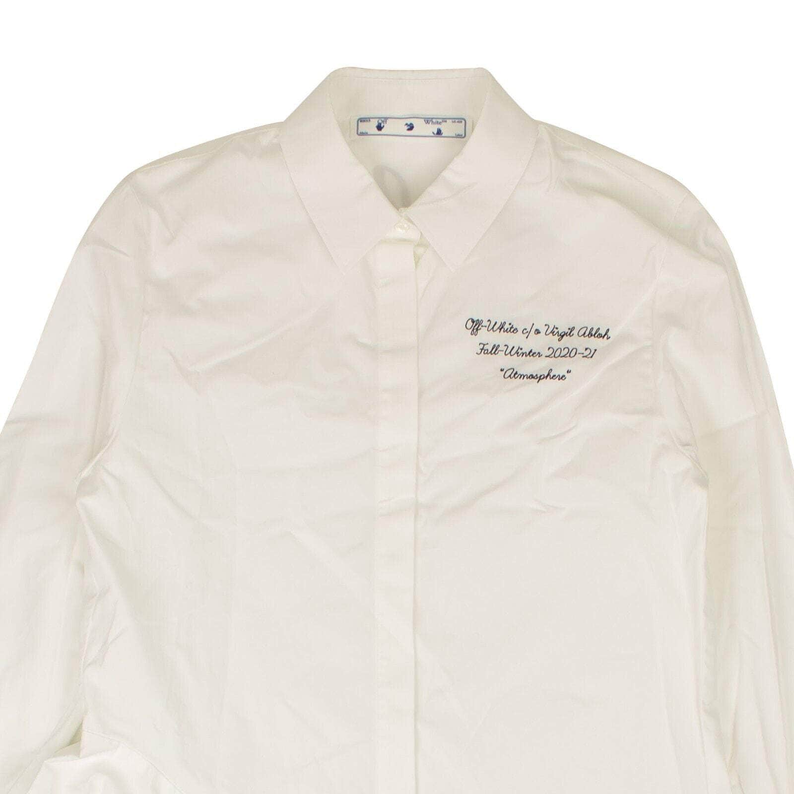 Off-White c/o Virgil Abloh 500-750, channelenable-all, chicmi, couponcollection, gender-womens, main-clothing, off-white-c-o-virgil-abloh, size-44, womens-shirt-dresses 44 White Asymmetric Poplin Dress OFW-XTPS-0051/44 OFW-XTPS-0051/44