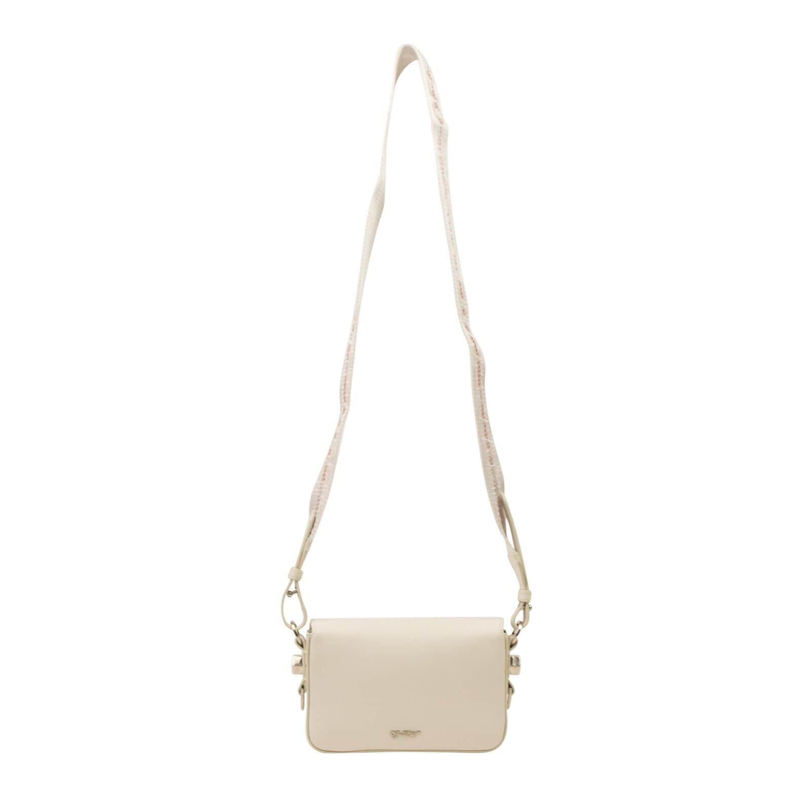 White Diag Mini Flap Bag - GBNY