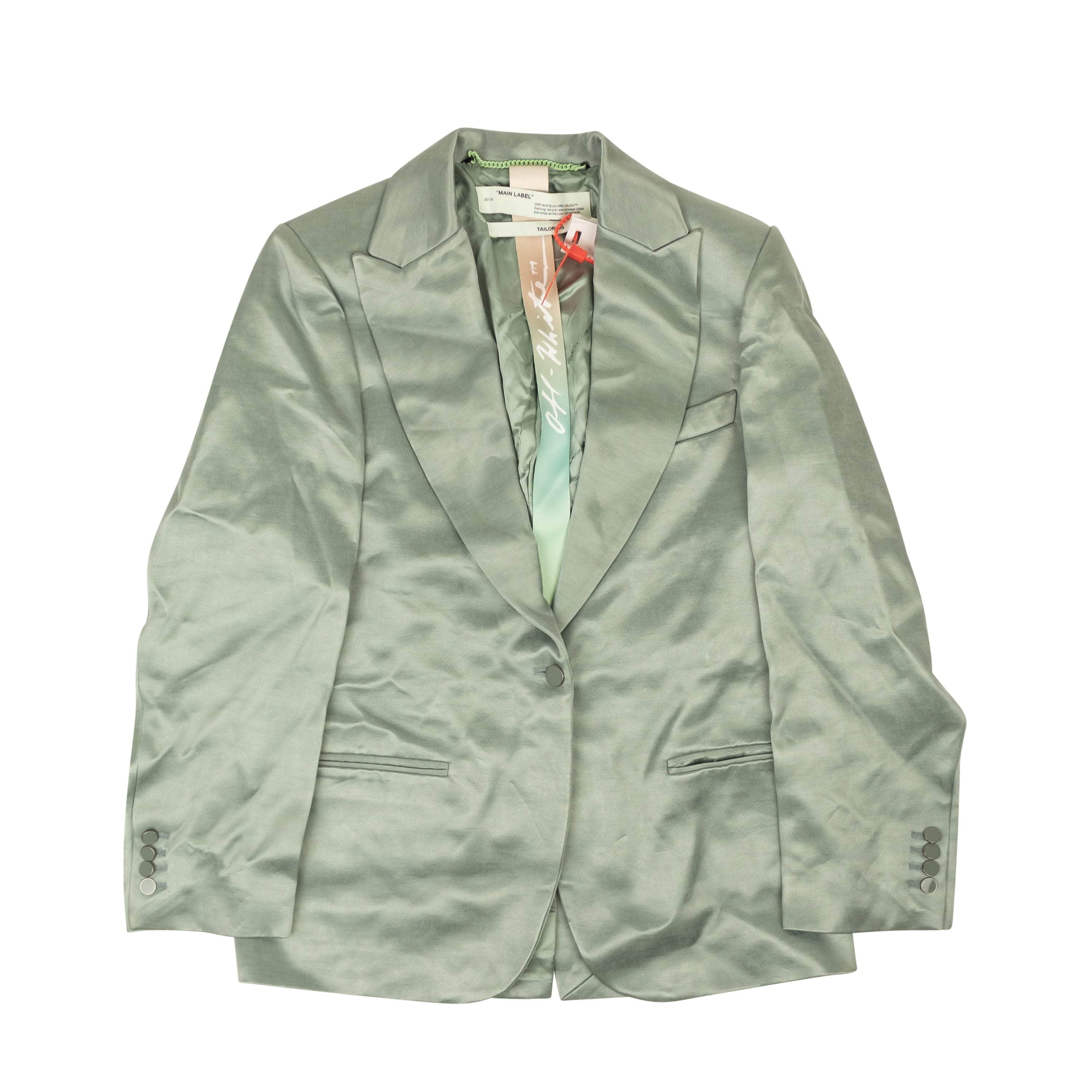 Off-White c/o Virgil Abloh 82NGG-OW-146/40 NWT OFF-WHITE C/O VIRGIL ABLOH Mint Green Boyfriend Blazer Size 40 $2065 82NGG-OW-146/40