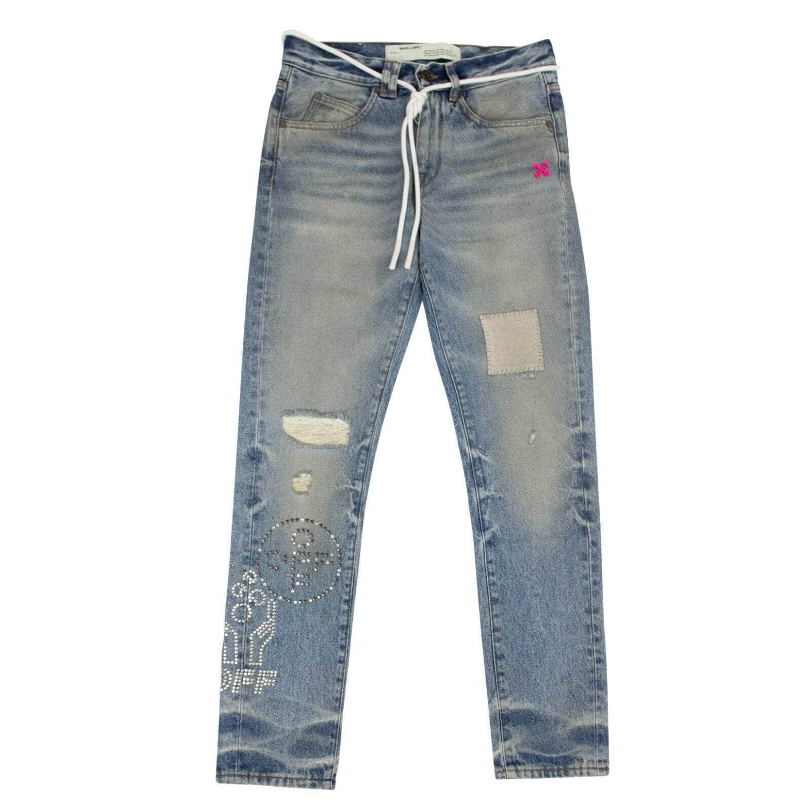 Off-White c/o Virgil Abloh 82NGG-OW-1634/29 NWT OFF-WHITE C/O VIRGIL ABLOH Blue Denim Slim Fit Jeans Size 29 $1190 82NGG-OW-1634/29