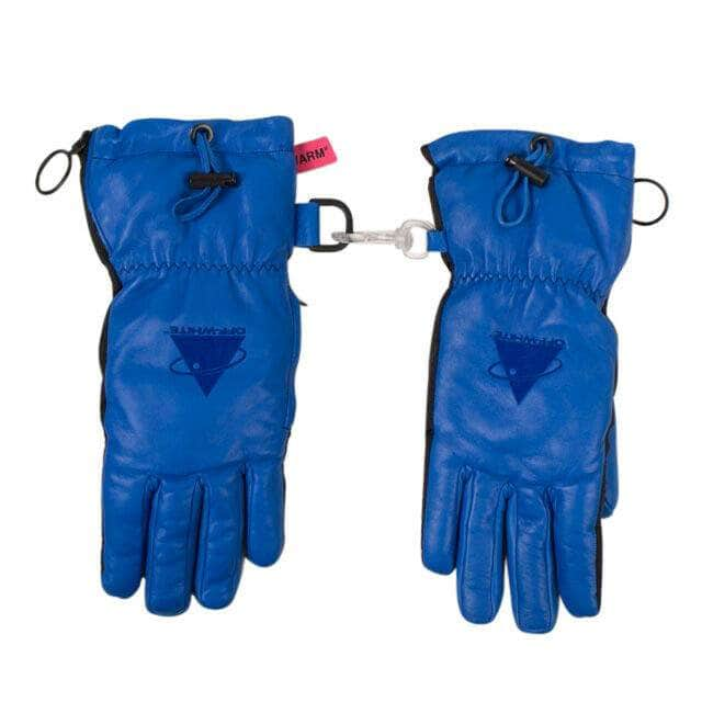 Off-White c/o Virgil Abloh 82NGG-OW-3291/10 NWT OFF WHITE c/o VIRGIL ABLOH Cobalt Blue Drawstring Gloves Size 10 $1120 82NGG-OW-3291/10