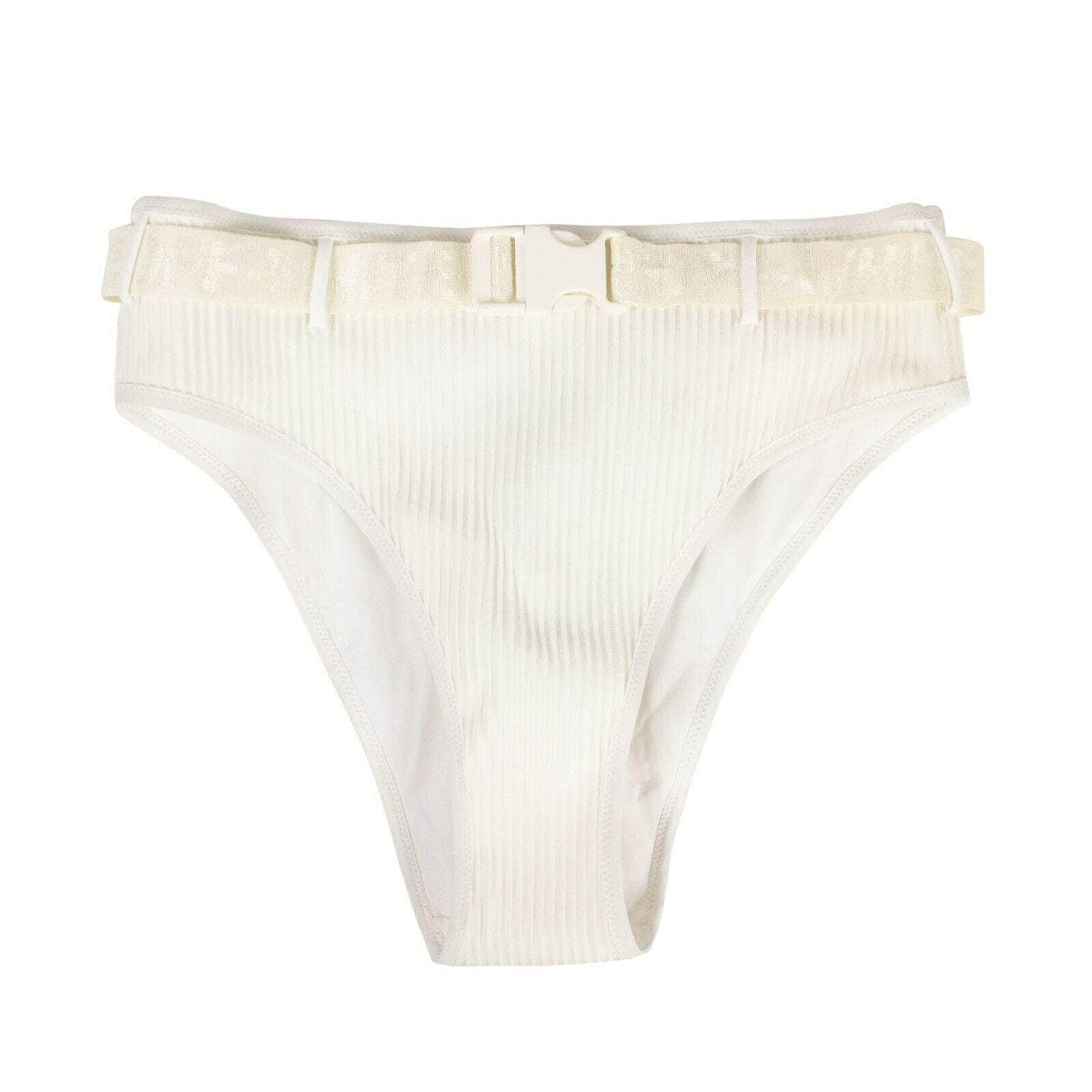 Off-White c/o Virgil Abloh 89OW-1387/40 NWT OFF WHITE c/o VIRGIL ABLOH White Ribbed Bikini Bottom Size 4/40 $505 89OW-1387/40