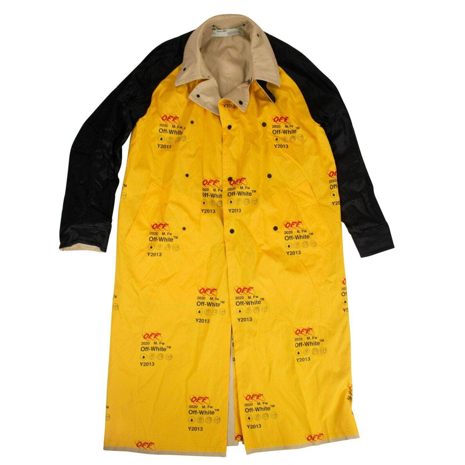 Off-White c/o Virgil Abloh 89OW-1477/M NWT OFF WHITE c/o VIRGIL ABLOH Yellow Oversized Trench Coat Size M $3840 89OW-1477/M