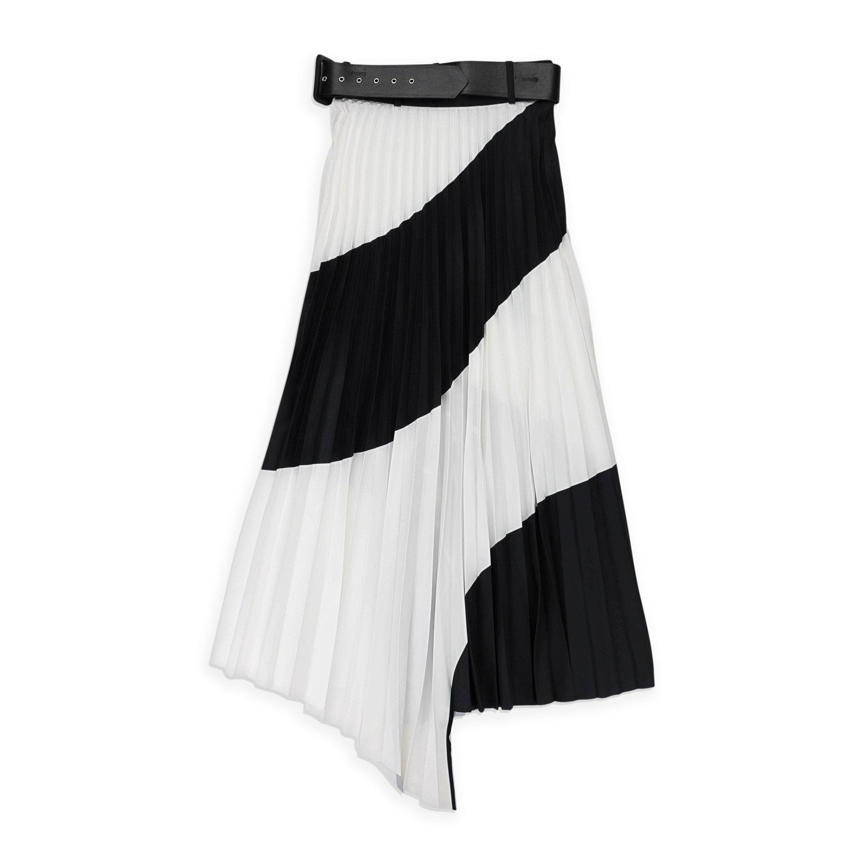 Off-White c/o Virgil Abloh 95-OFW-0116/38 NWT OFF-WHITE C/O VIRGIL ABLOH Black White Plisse Pleated Skirt Size 2/38 $1040 95-OFW-0116/38