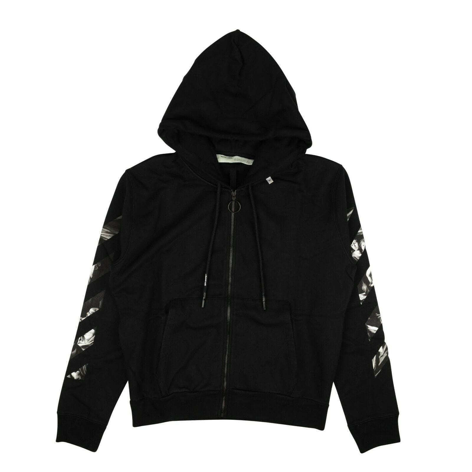 Off-White c/o Virgil Abloh 95-OFW-1680/XL NWT OFF-WHITE C/O VIRGIL ABLOH Black Caravaggio Slim Zip Hoodie Size XL $660 95-OFW-1680/XL