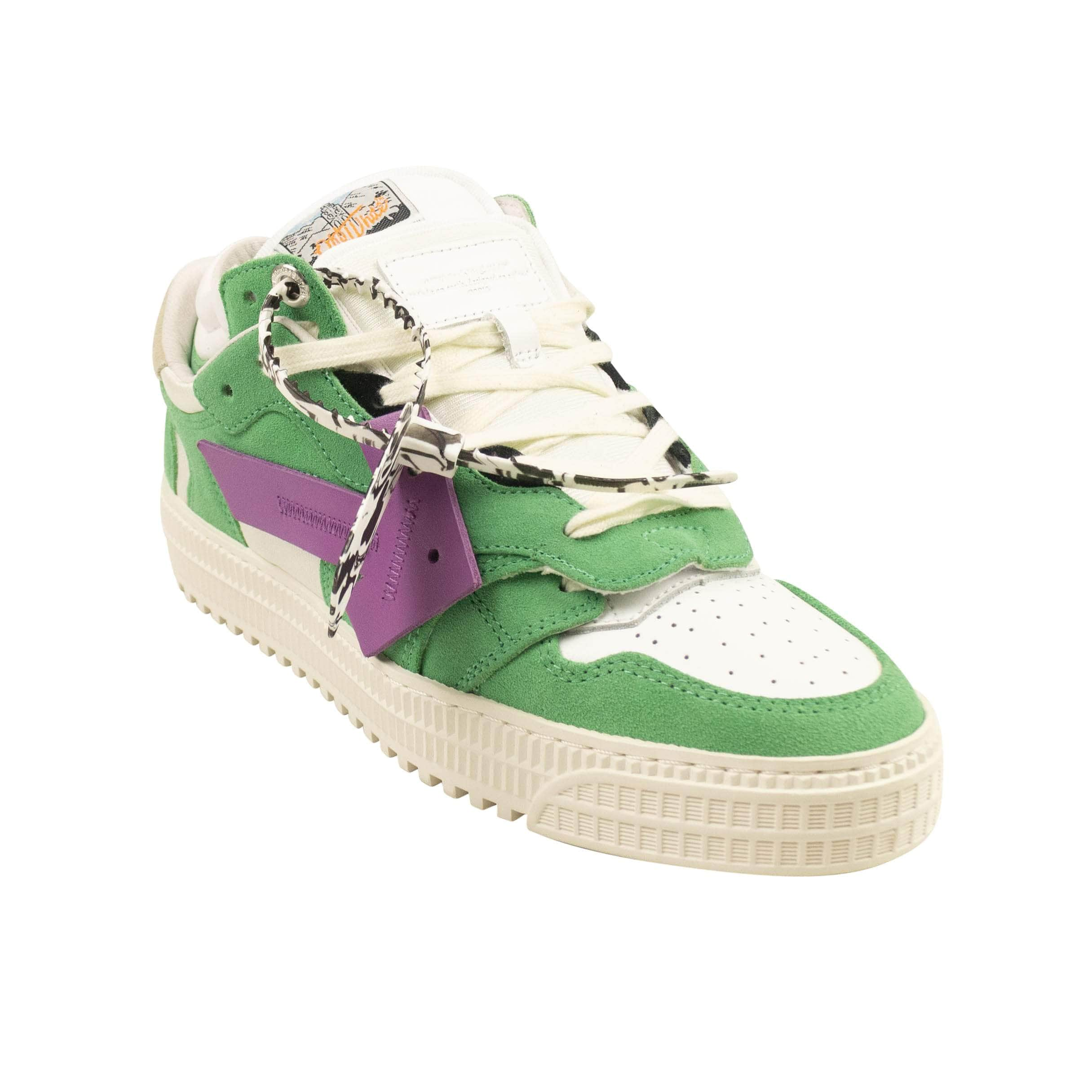 Off-White c/o Virgil Abloh 95-OFW-2150/41 NIB OFF-WHITE C/O VIRGIL ABLOH Green & White Off Court Sneakers Size 8/41 $625 95-OFW-2150/41