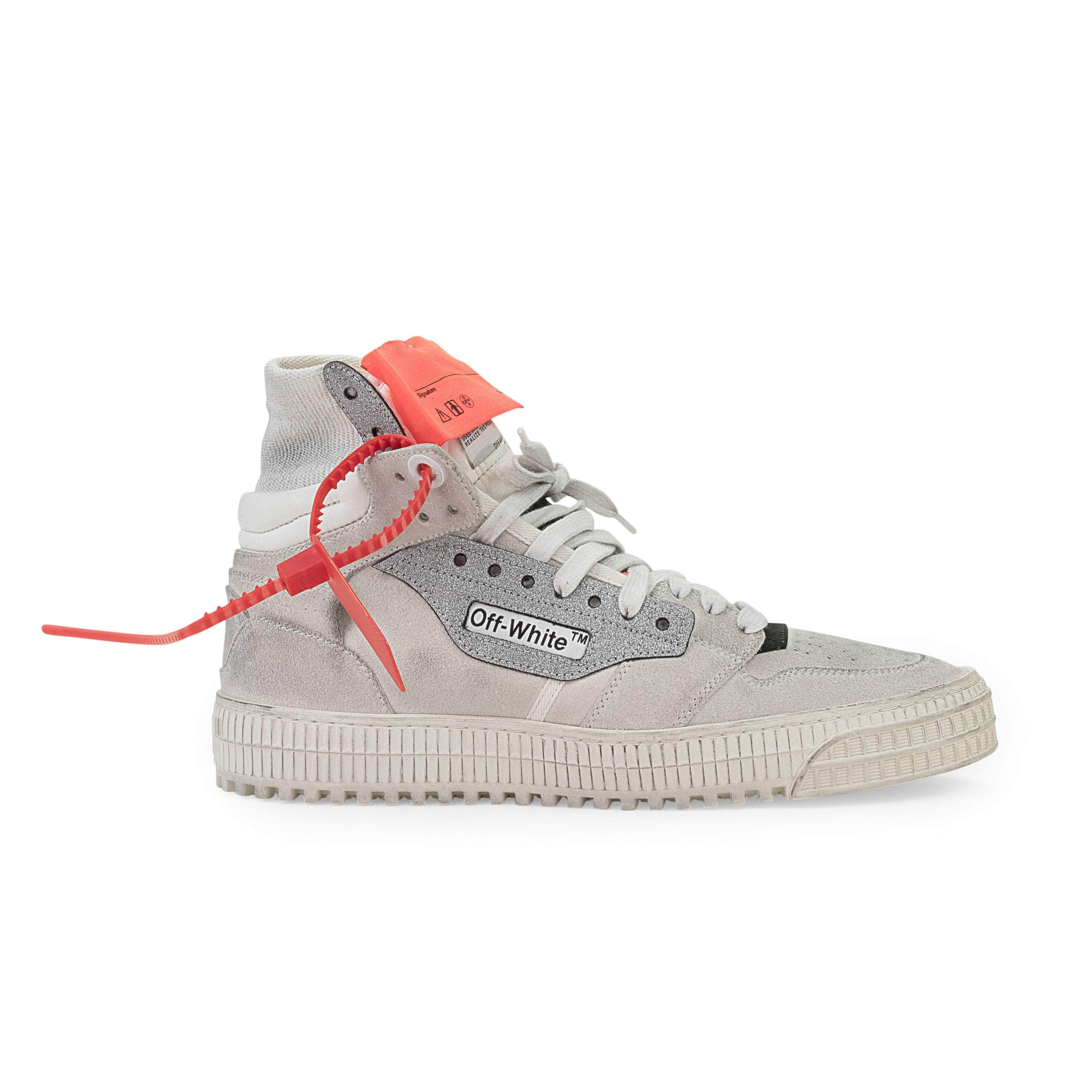 Off-White c/o Virgil Abloh 95-OFW-2198/39 NEW OFF-WHITE C/O VIRGIL ABLOH Grey Preowned Off Court Suede Sneakers Size 39 95-OFW-2198/39