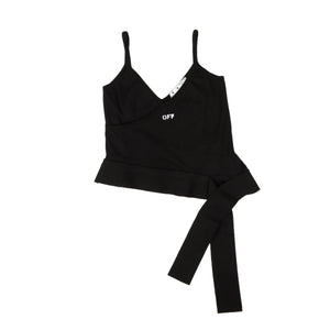 Off-White c/o Virgil Abloh channelenable-all, chicmi, couponcollection, gender-womens, main-clothing, off-white-c-o-virgil-abloh, oww1, size-40, SPO, under-250, womens-tank-tops 40 Black Side Tie Logo Tank Top OFW-XTPS-0050/40 OFW-XTPS-0050/40