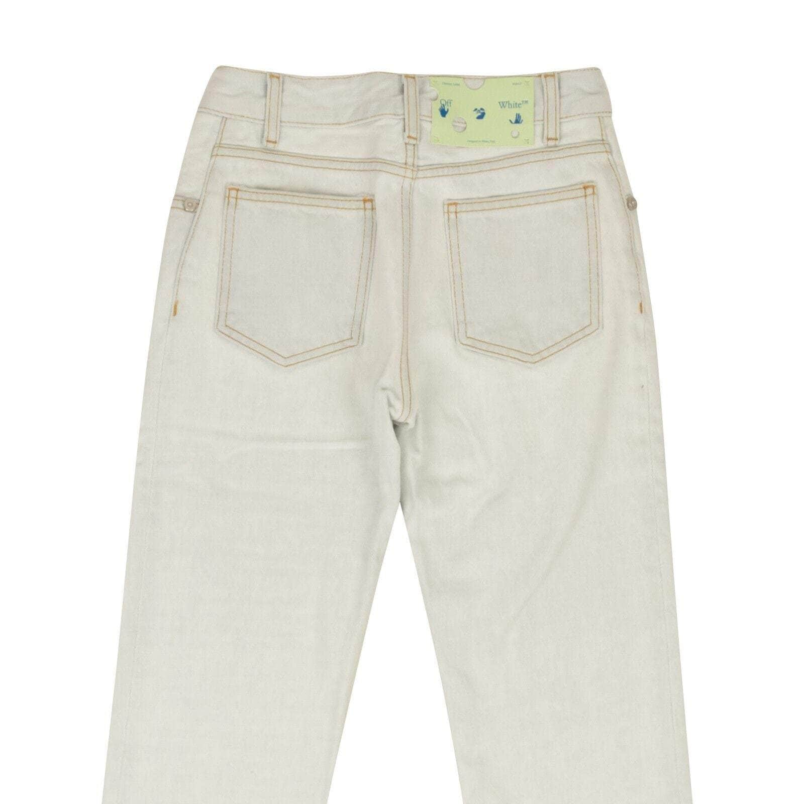 Off-White c/o Virgil Abloh channelenable-all, chicmi, couponcollection, gender-womens, main-clothing, off-white-c-o-virgil-abloh, size-25, size-26, size-27, under-250, womens-cropped-jeans Light Blue Cropped Leg Jeans