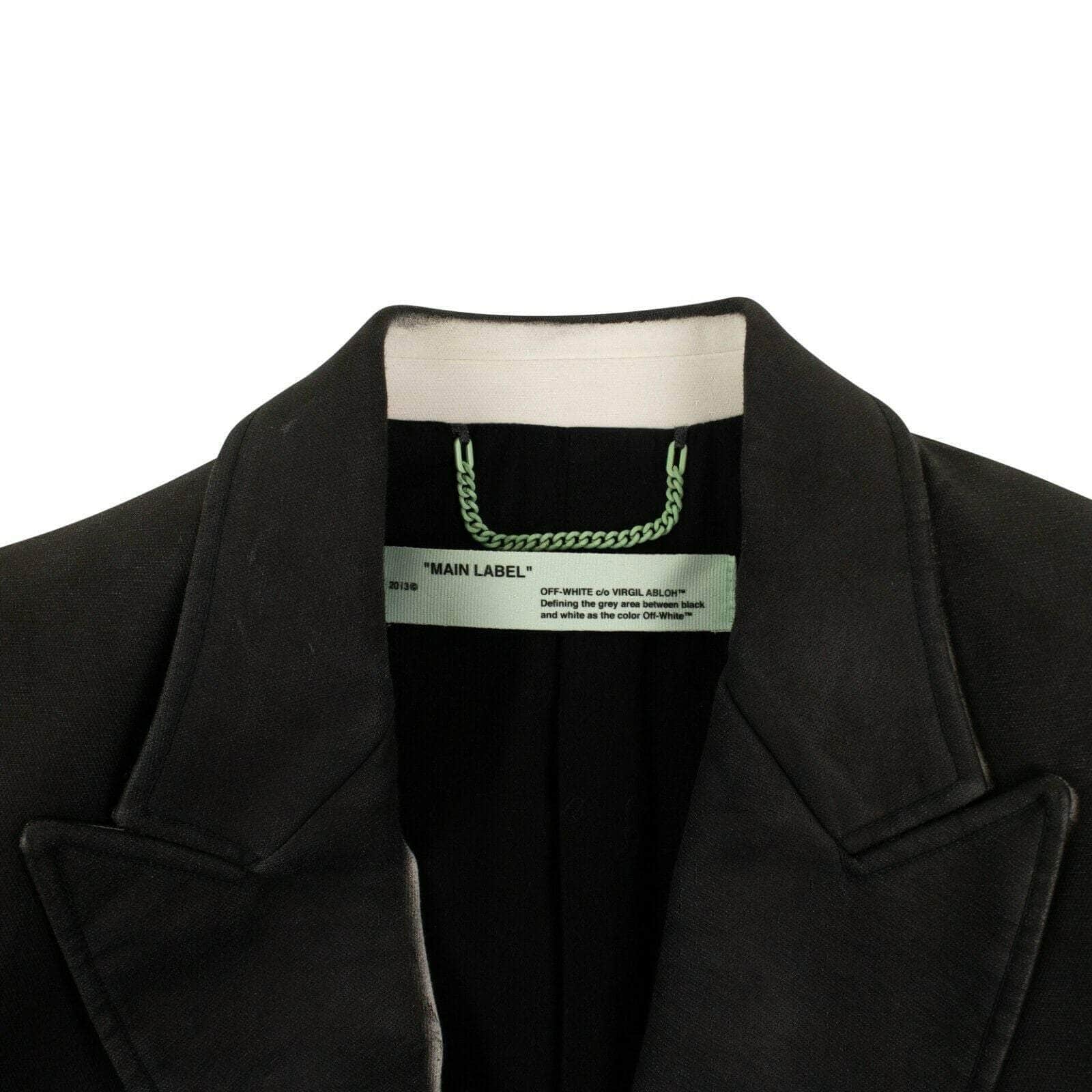 Off-White c/o Virgil Abloh Men's Blazers & Sport Coats 48 Paint Double Breasted Blazer - Black JF6-OW-1/48 JF6-OW-1/48