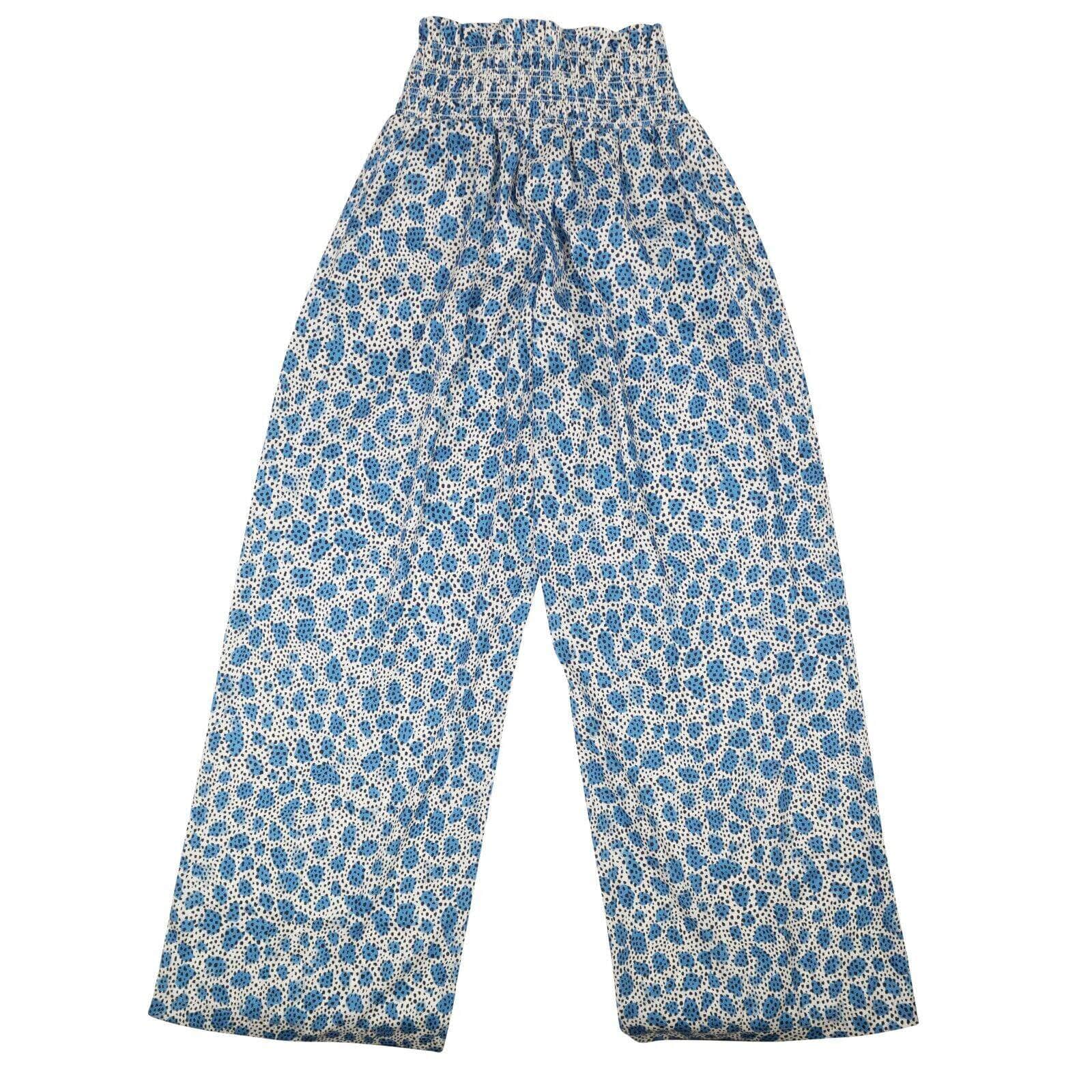 Opening Ceremony 250-500, channelenable-all, chicmi, couponcollection, gender-womens, main-clothing, opening-ceremony, size-m, womens-straight-pants Blue Polyester Leopard Print Pull On Pants
