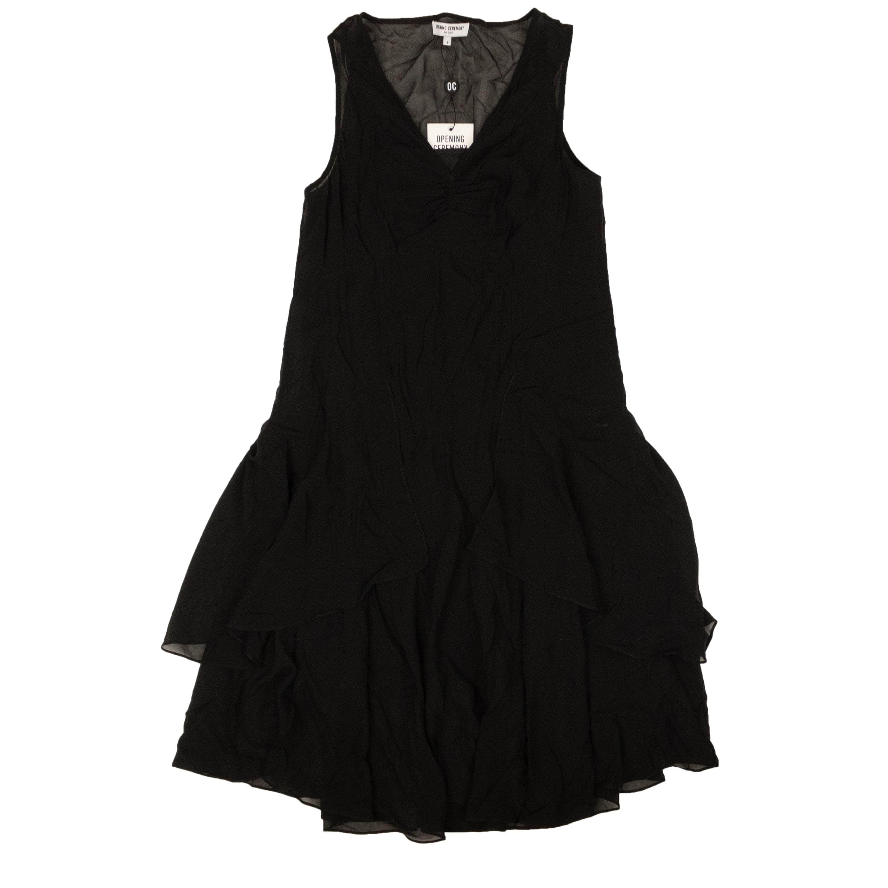 Opening Ceremony 95-OCY-0020/0 NWT OPENING CEREMONY Black Chiffon Sleeveless Dress Size 0 $495 95-OCY-0020/0