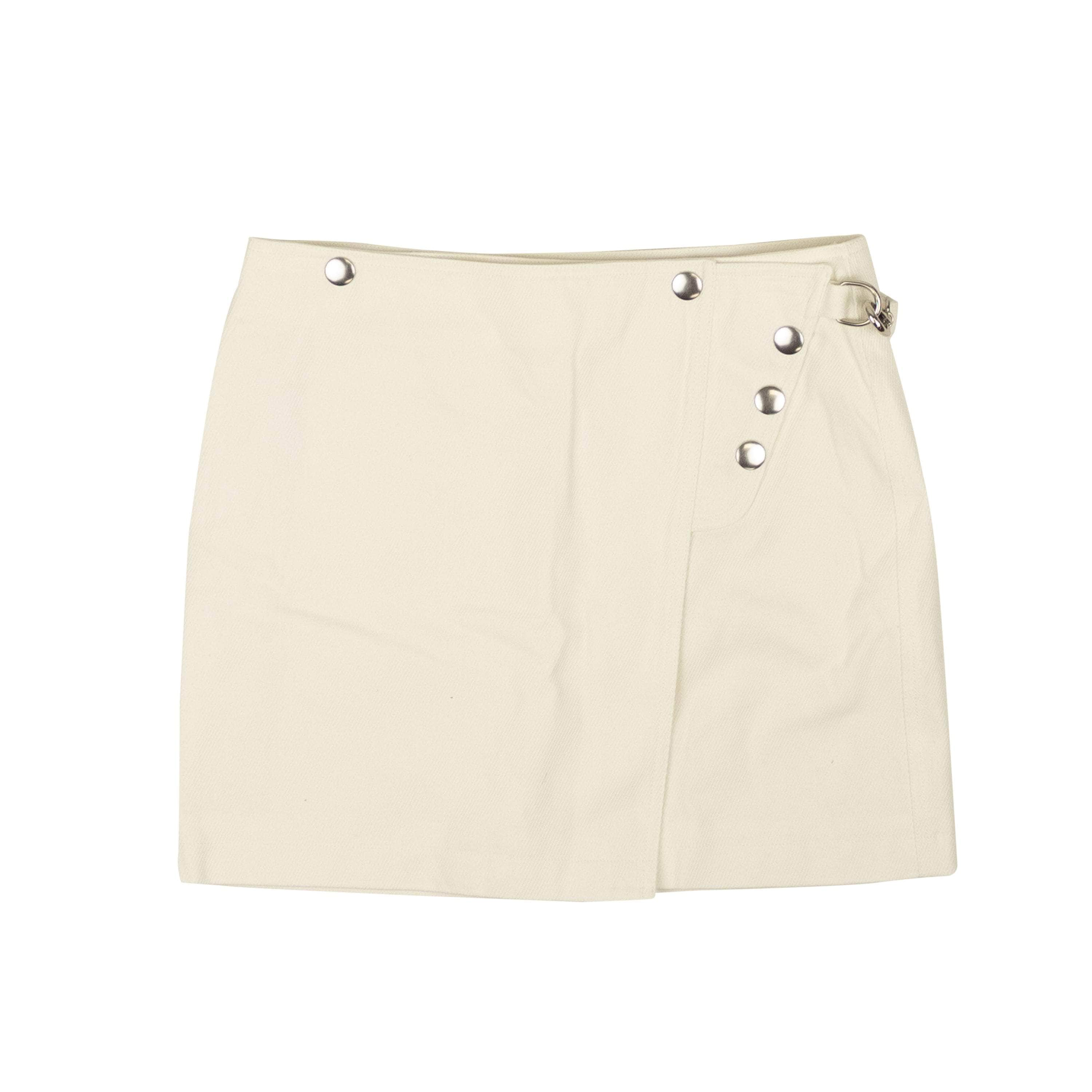 Opening Ceremony 95-OCY-0060/0 NWT OPENING CEREMONY Cloud White Cotton Snap Flared Mini Skirt Size 0/36 $275 95-OCY-0060/0