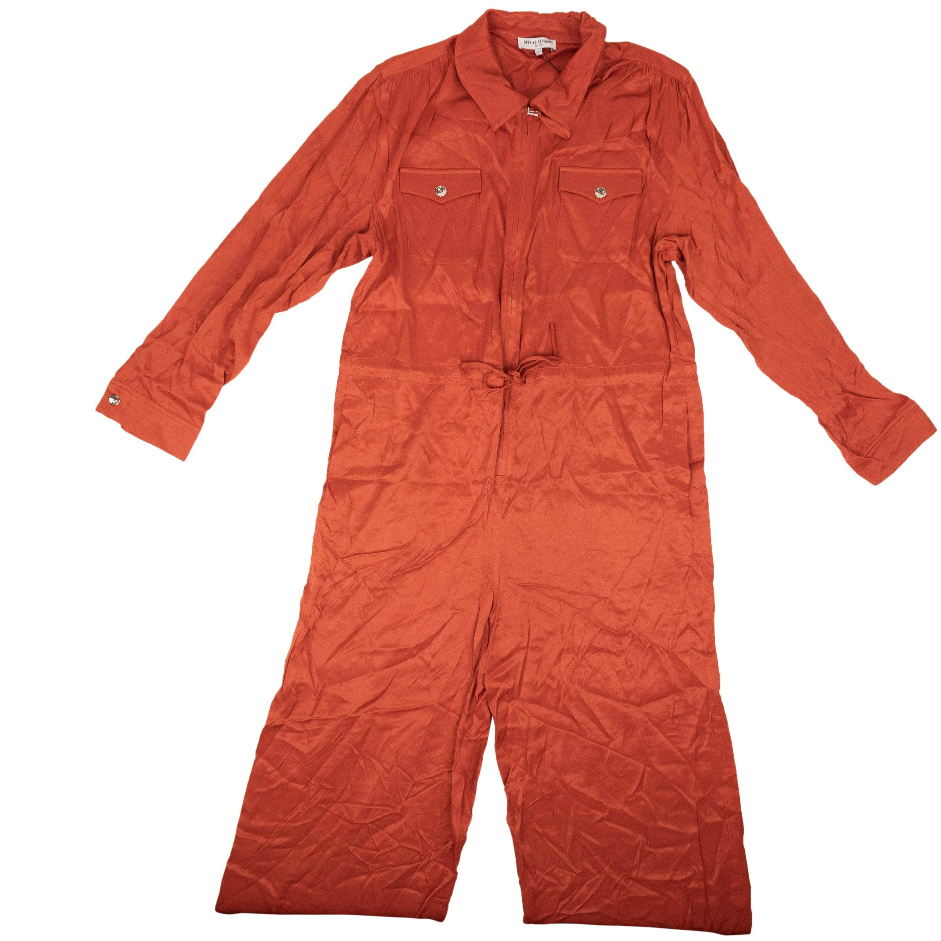 Opening Ceremony 95-OCY-0081/L NWT OPENING CEREMONY Rust Red Zip Front Long Sleeve Jumpsuit Size L $465 95-OCY-0081/L