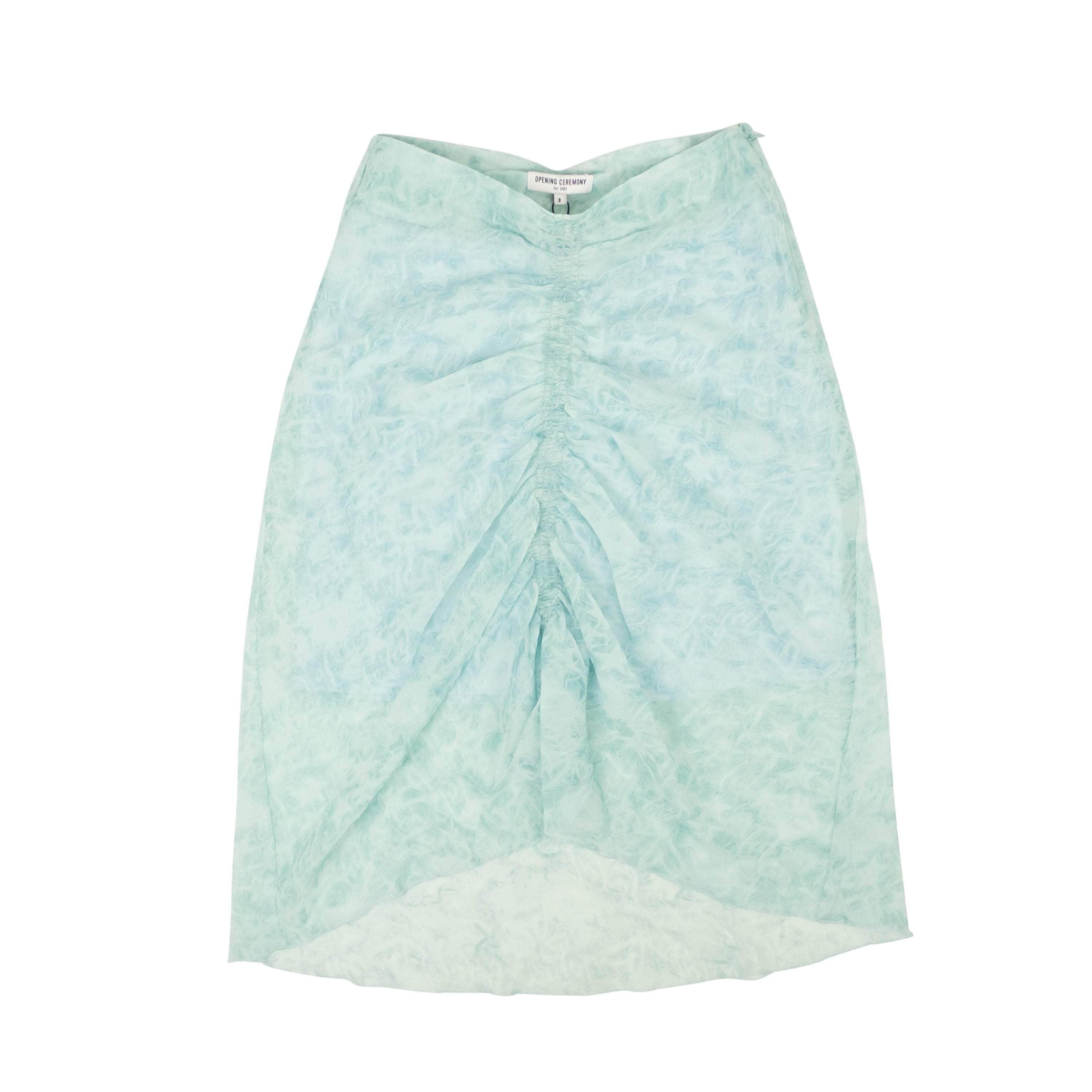 Opening Ceremony 95-OCY-0086/0 NWT OPENING CEREMONY Powder Blue Polyester Crinkle Mini Skirt Size 0/36 $295 95-OCY-0086/0