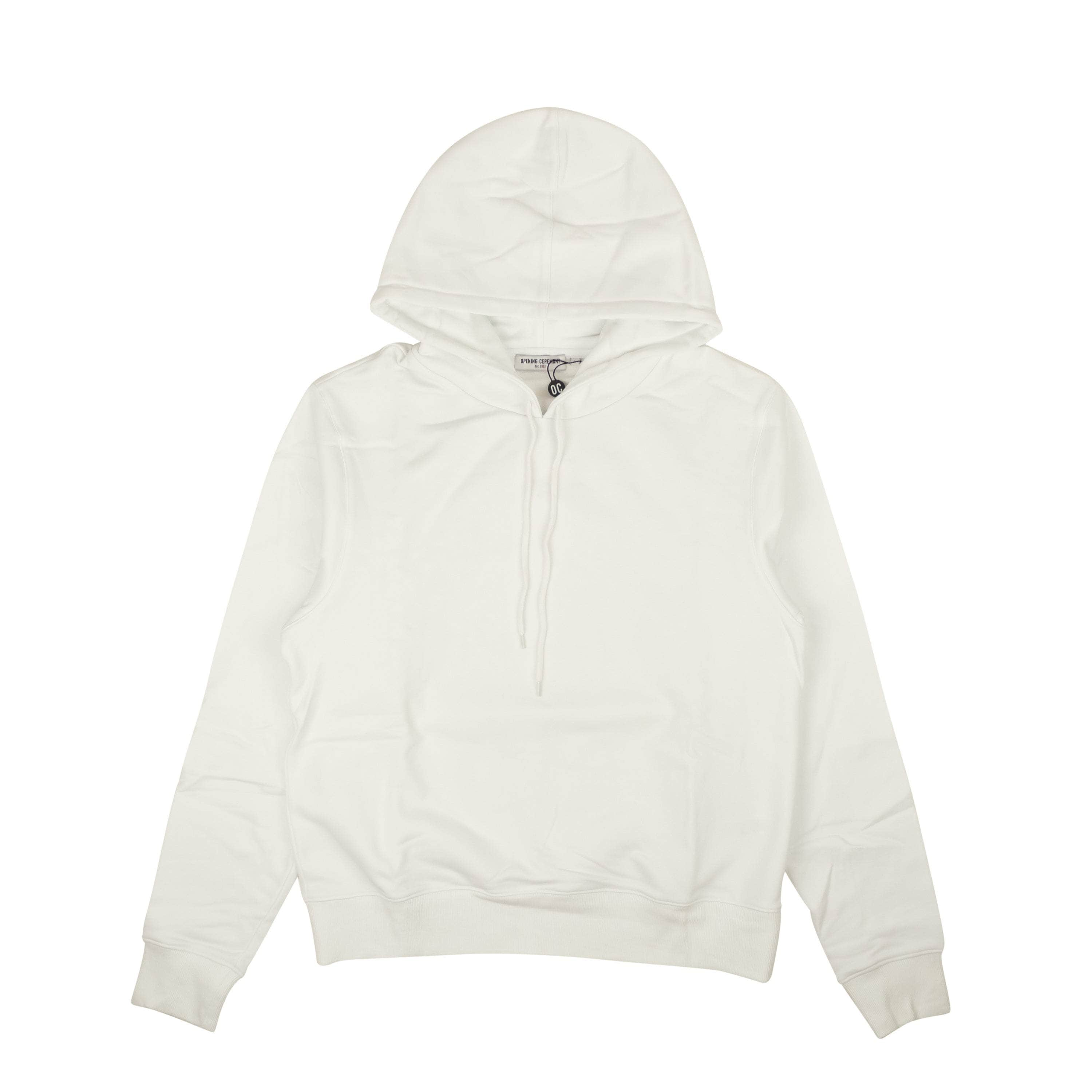 Opening Ceremony 95-OCY-1005/L NWT OPENING CEREMONY White Blank Cotton Hoodie Sweatshirt Size L $115 95-OCY-1005/L