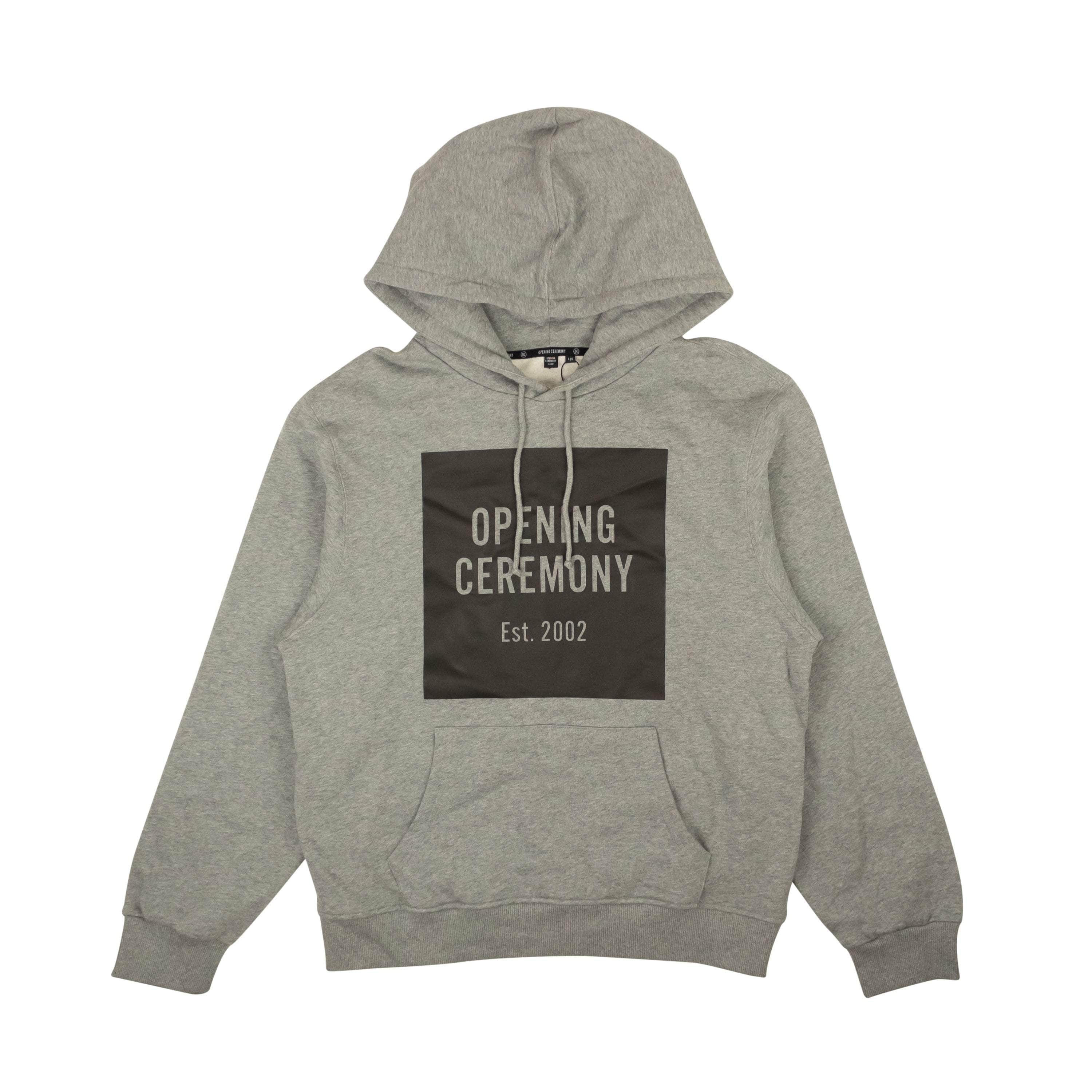 Opening Ceremony 95-OCY-1016/XS NWT Opening Ceremony GREY TORCH UNISEX BOX LOGO HOODIE Size XS $150 95-OCY-1016/XS