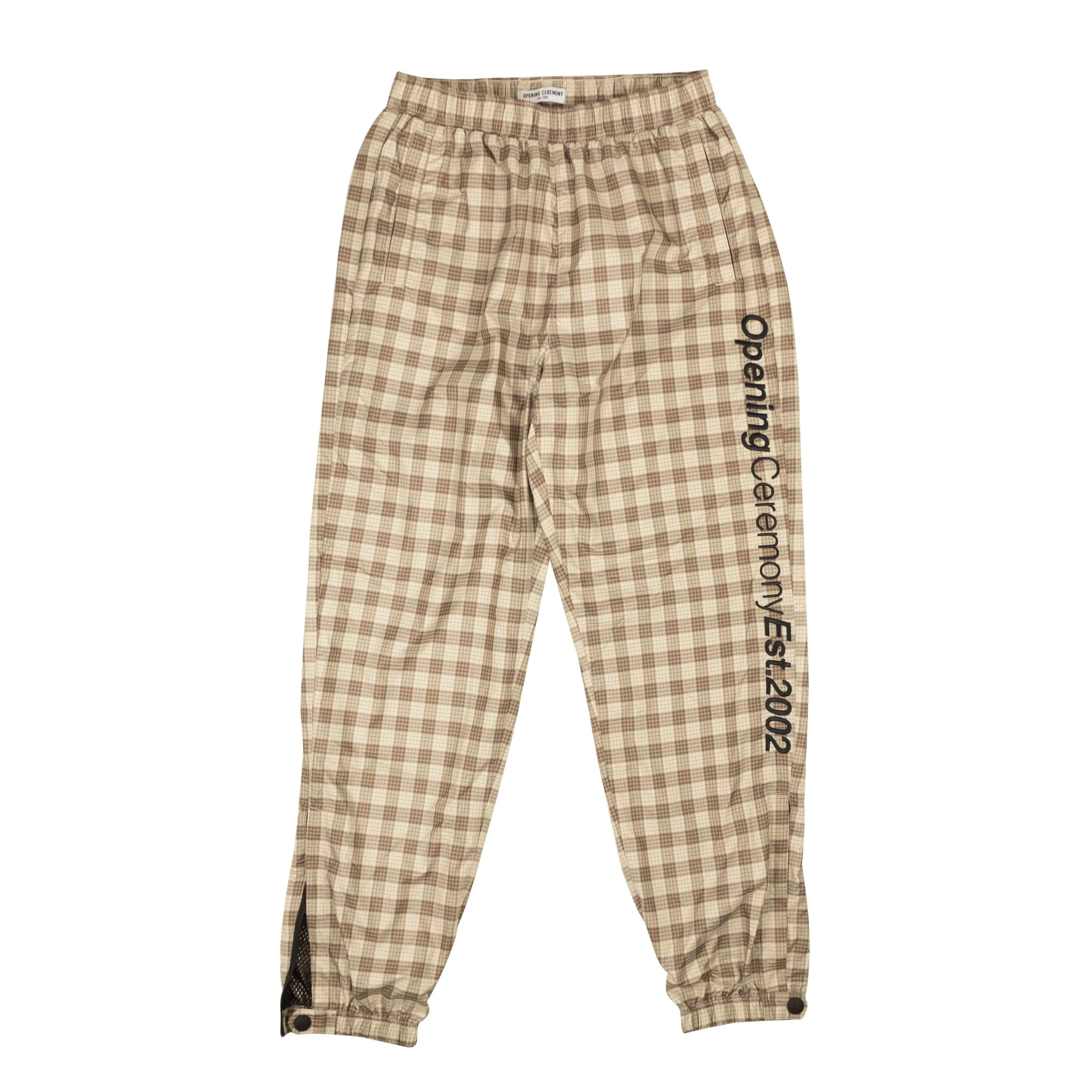 Opening Ceremony 95-OCY-1030/XS NWT OPENING CEREMONY Khaki Brown Plaid Nylon Jogger Pants Size XS $225 95-OCY-1030/XS