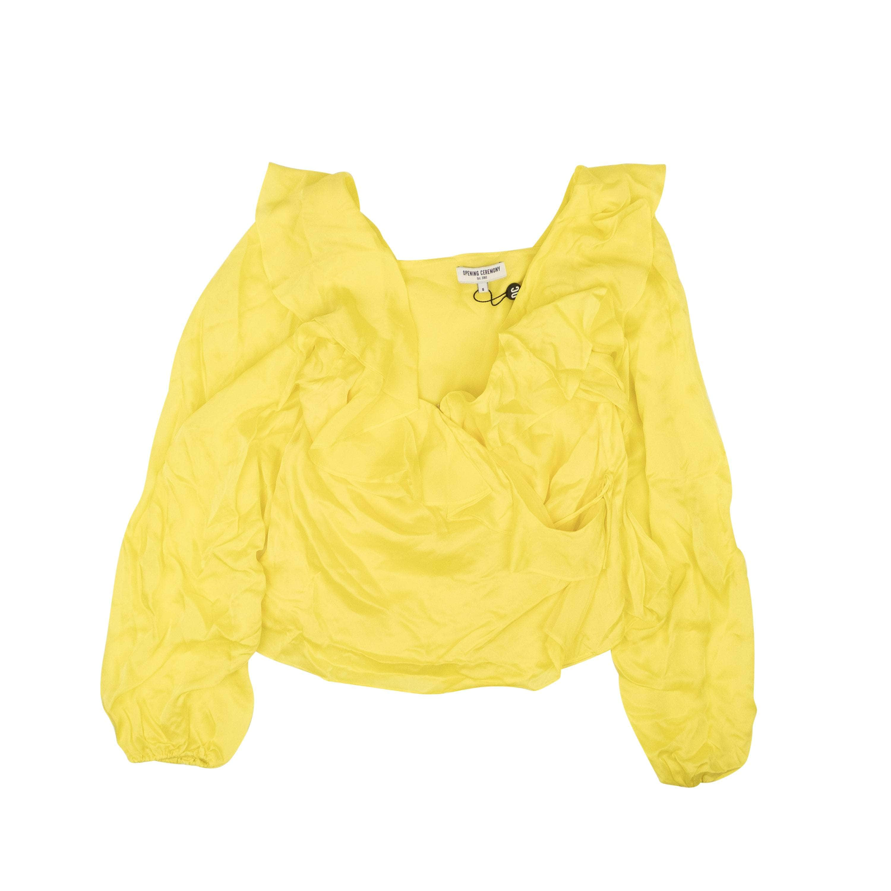 Opening Ceremony 95-OCY-1042/4 NWT Opening Ceremony YELLOW CASCADE WRAP TOP Size 4 $350 95-OCY-1042/4