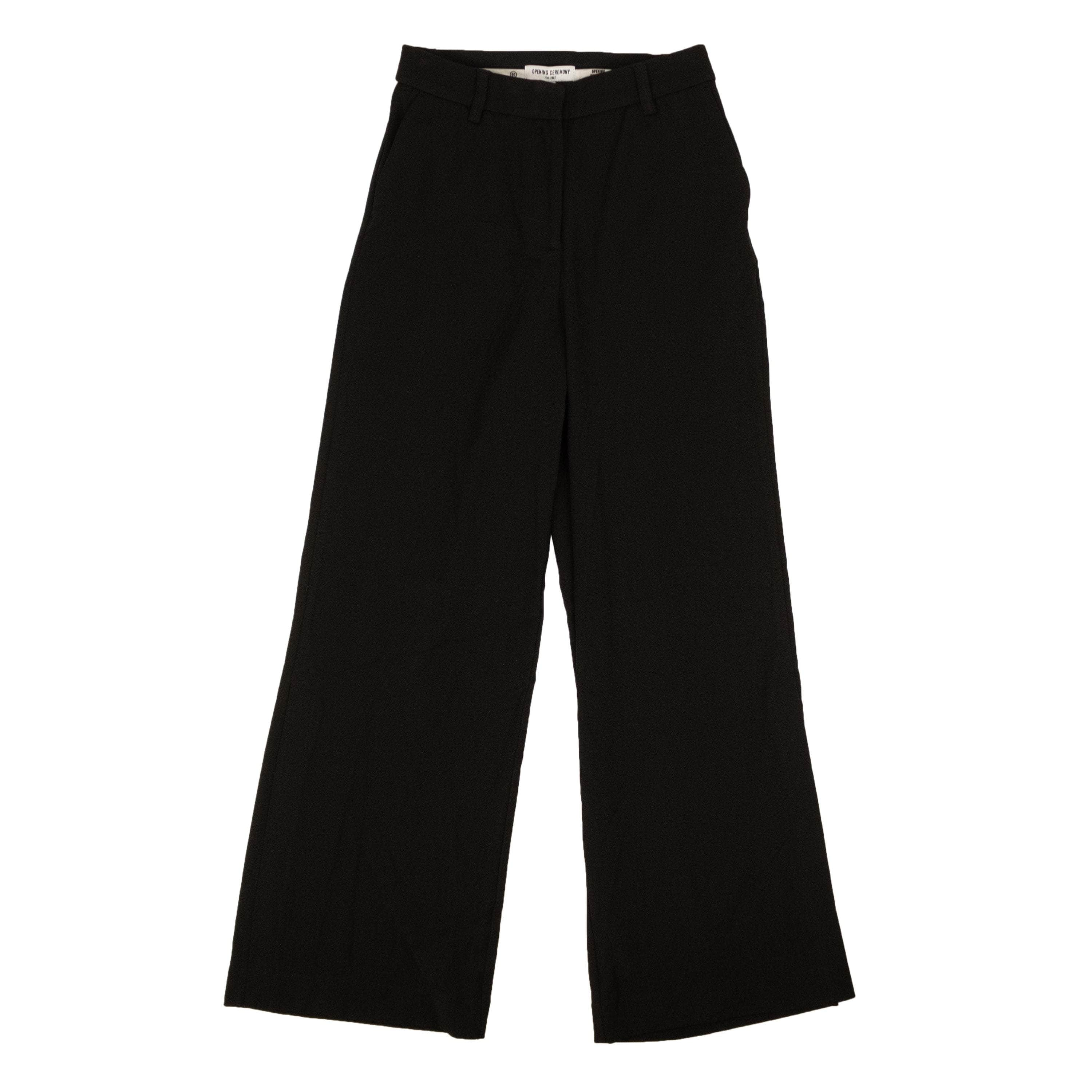 Opening Ceremony 95-OCY-1045/0 NWT OPENING CEREMONY Black Polyester Side Slit Straight Pants Size 0/36 $295 95-OCY-1045/0