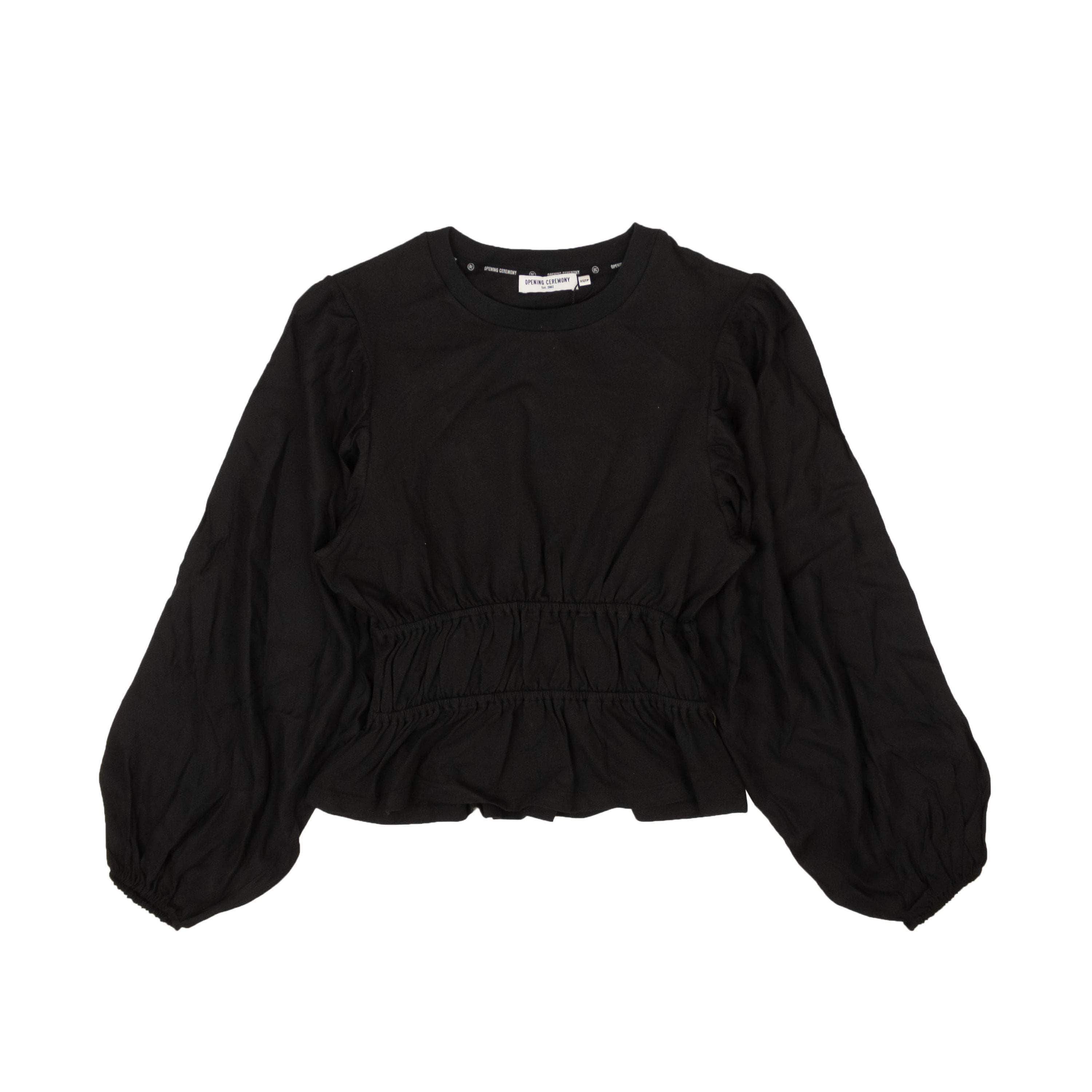 Opening Ceremony 95-OCY-1047/XS NWT OPENING CEREMONY Black Silk Long Sleeve Blouse Top Size XS $225 95-OCY-1047/XS