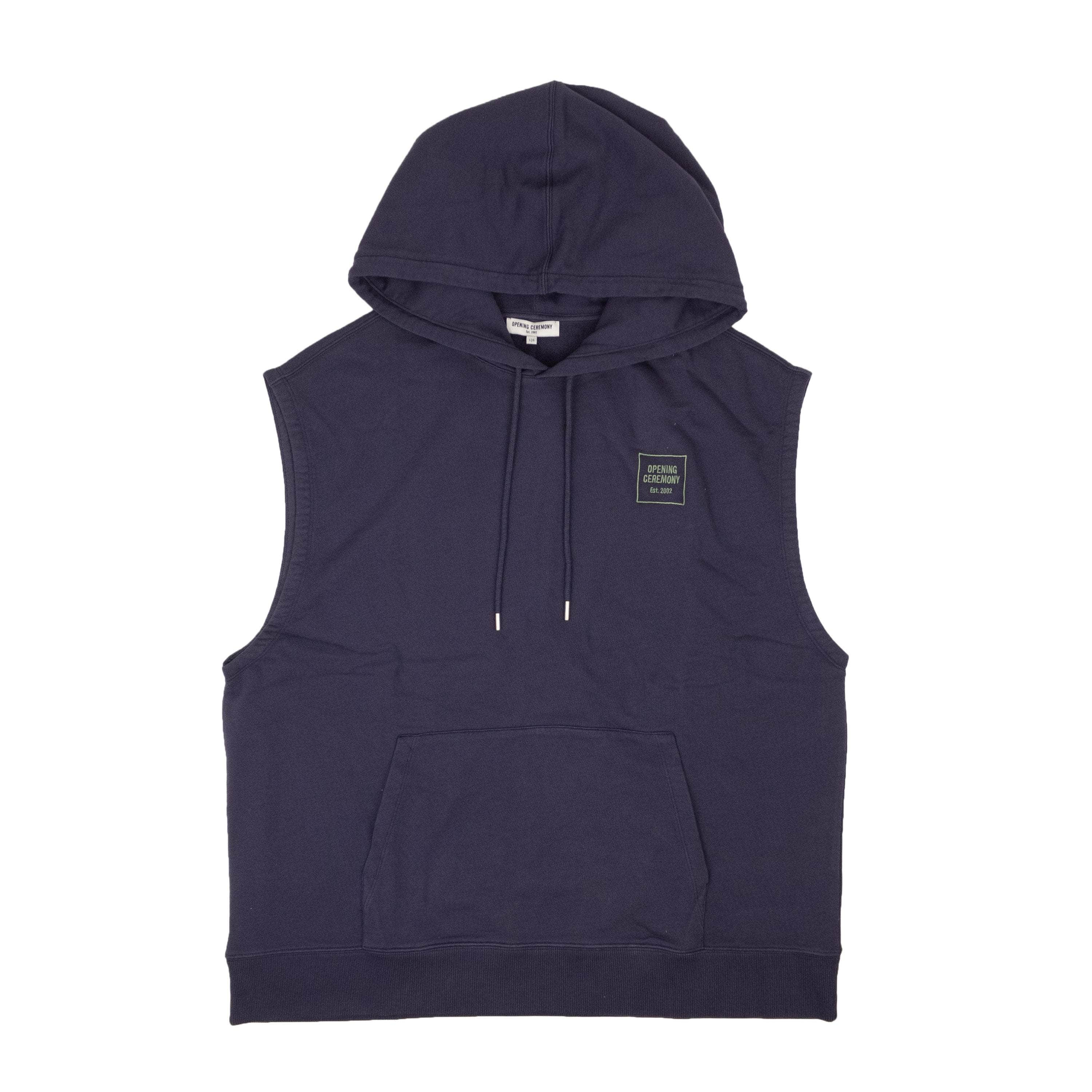 Opening Ceremony 95-OCY-1084/M NWT Opening Ceremony COLLEGIATE NAVY UNISEX CUT OFF HOODIE Size M $150 95-OCY-1084/M