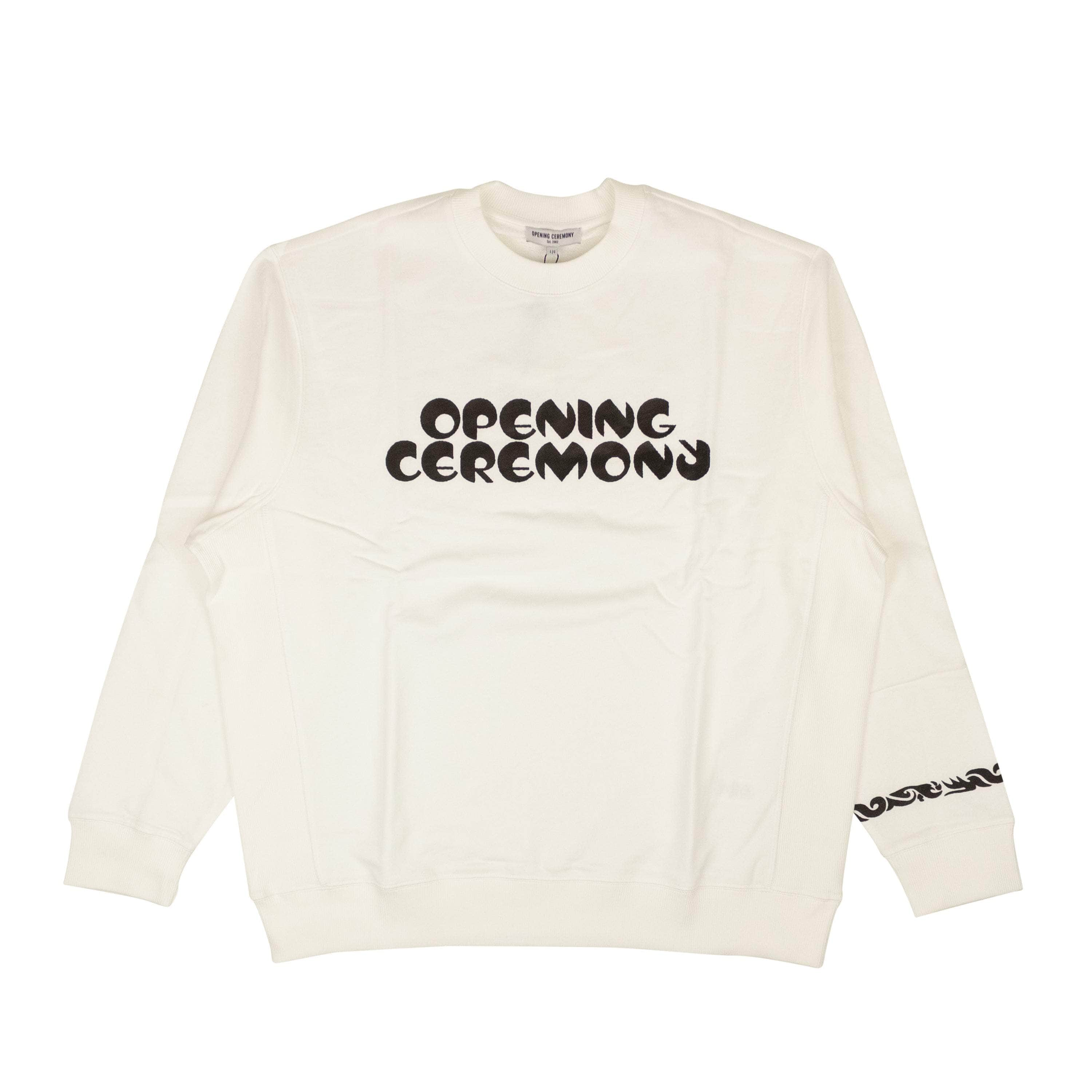 Opening Ceremony 95-OCY-1085/L NWT OPENING CEREMONY White Unisex Seasonal Crewneck Sweatshirt Size L $195 95-OCY-1085/L