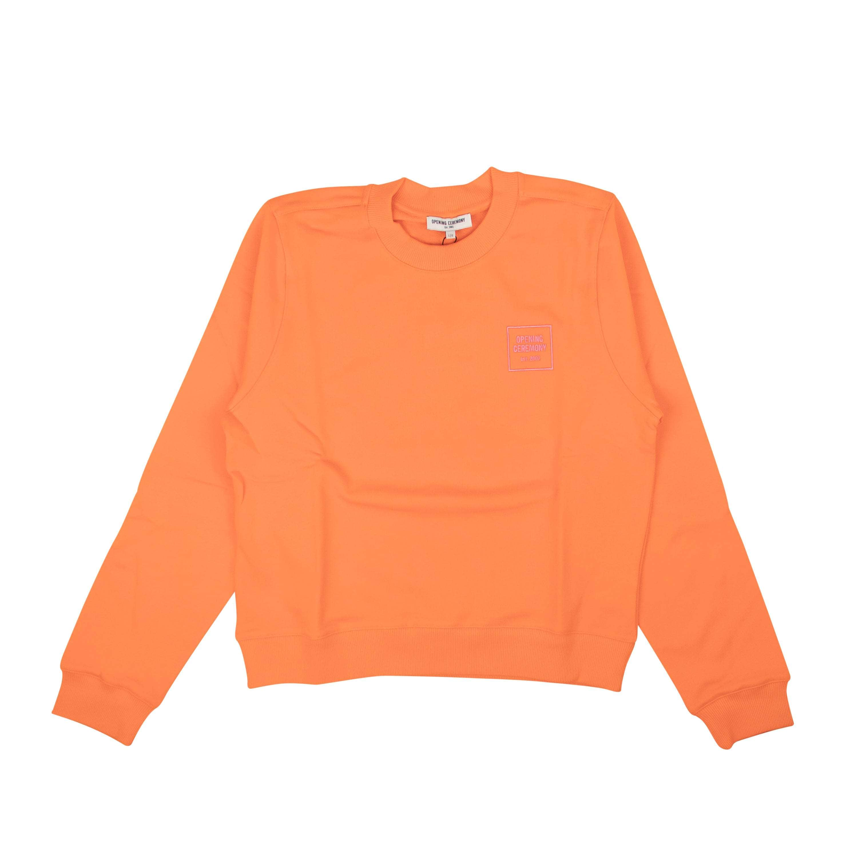 Opening Ceremony 95-OCY-1126/L NWT OPENING CEREMONY Clementine Orange Mini Box Logo Sweatshirt Size L $175 95-OCY-1126/L