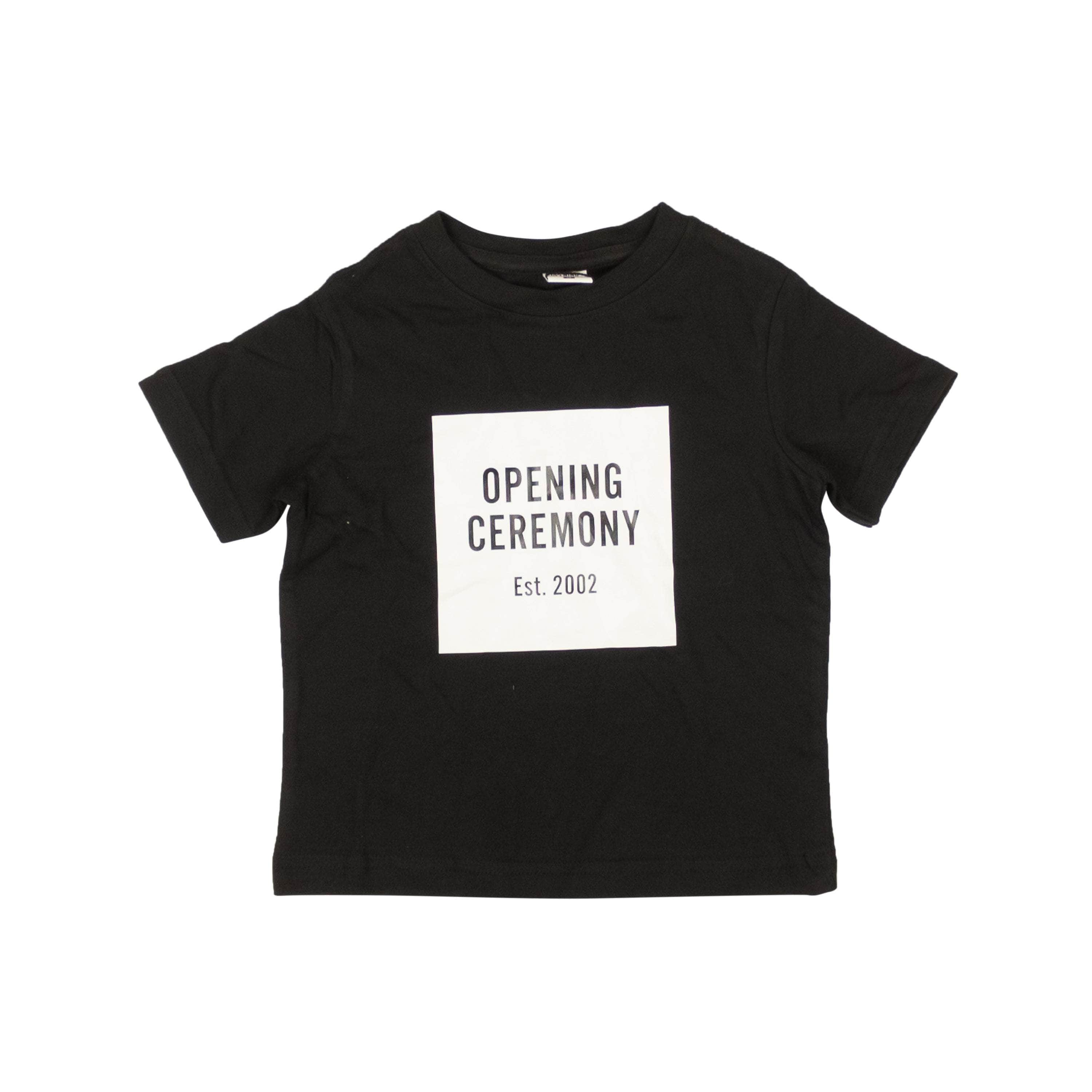 Opening Ceremony 95-OCY-1133/2 NWT OPENING CEREMONY Black Cotton Mini Logo Short Sleeve T-Shirt Size 2 $45 95-OCY-1133/2