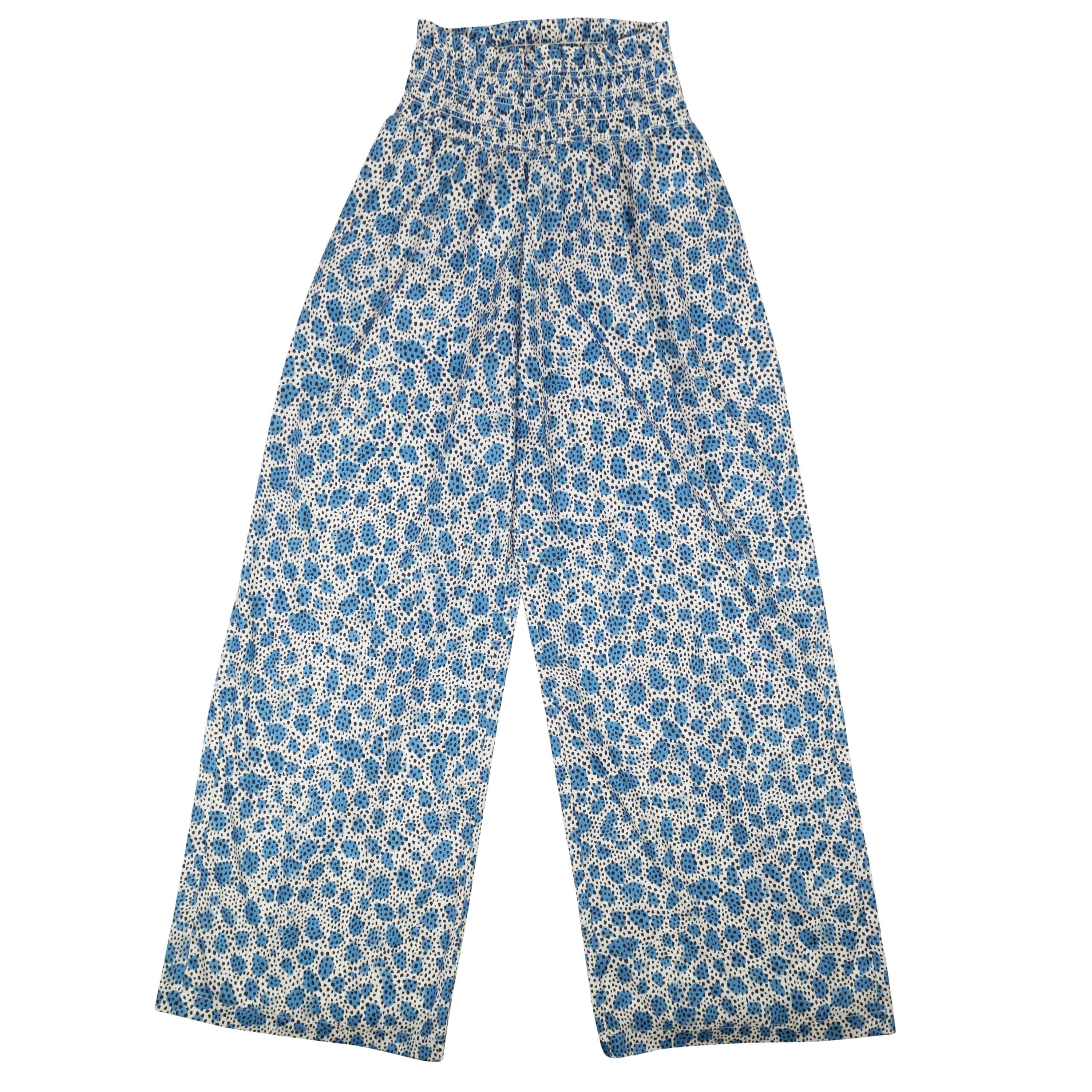 Opening Ceremony 95-OCY-1165/XS NWT Opening Ceremony BLUE LEOPARD SMOCKED PRINTED PULL ON PANT Size XS $265 95-OCY-1165/XS