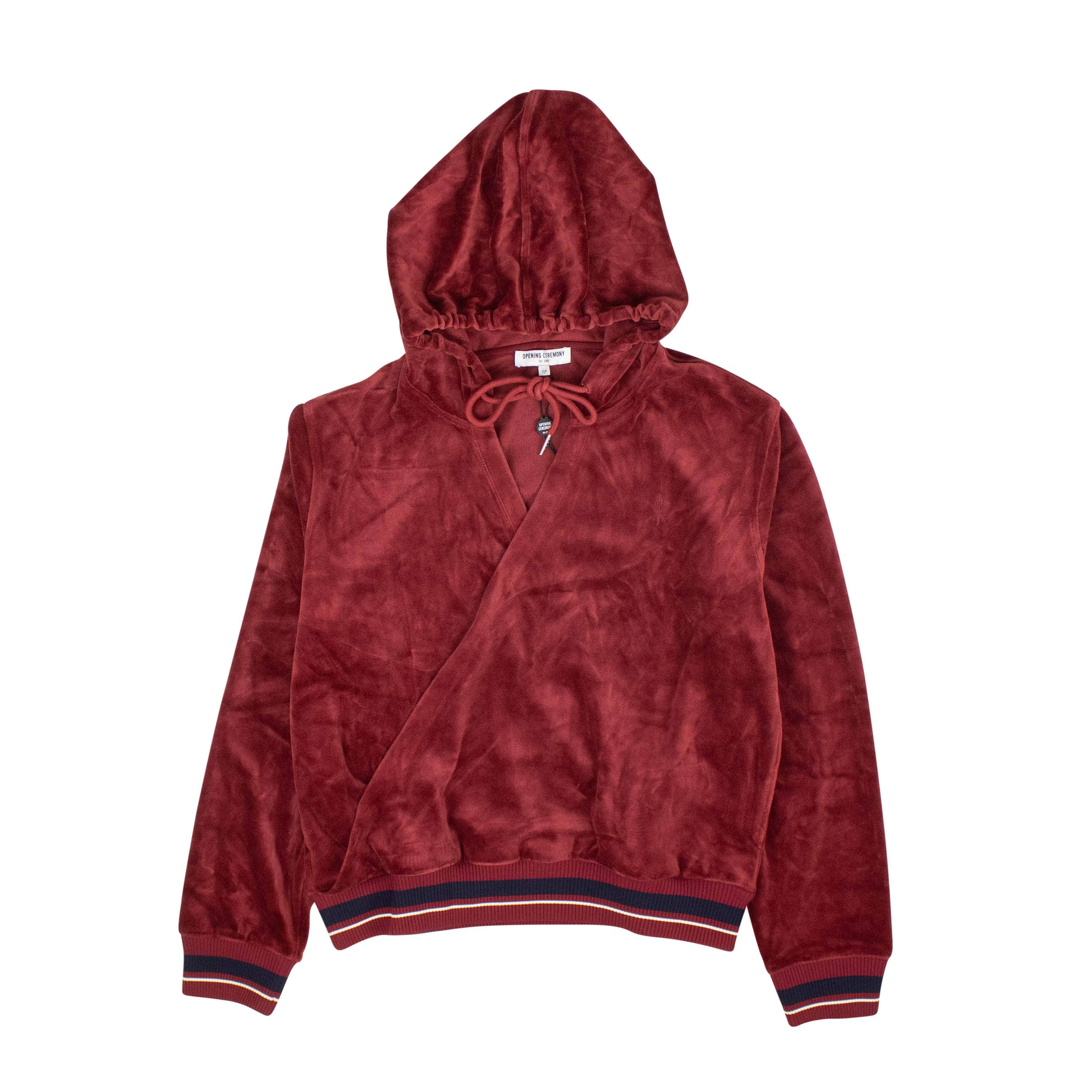 Opening Ceremony 95-OCY-1227/S NWT OPENING CEREMONY Burgundy Velour Wrap Track Jacket Size S $225 95-OCY-1227/S