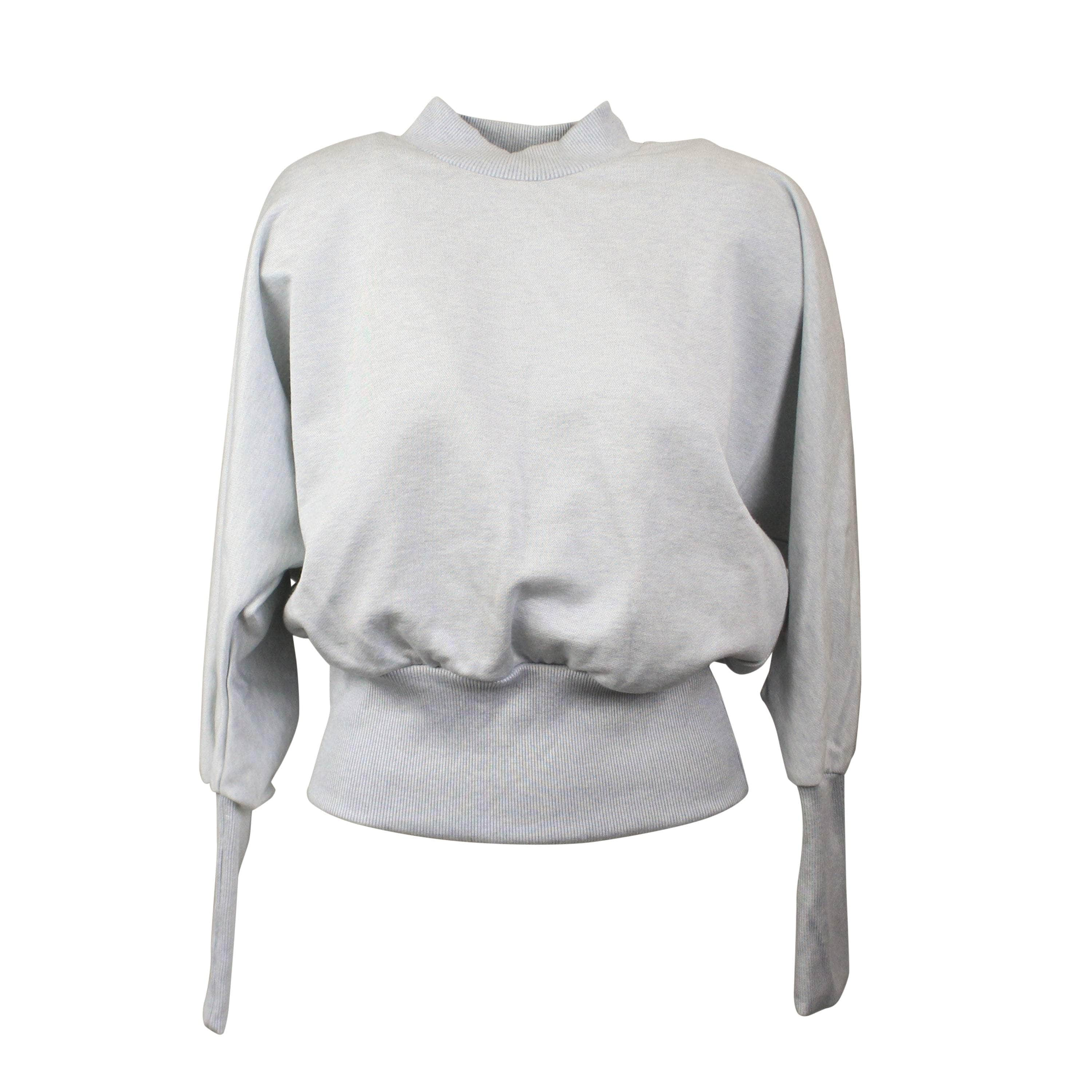 Opening Ceremony 95-OCY-1238/M NWT OPENING CEREMONY Grey Ribbed Satin Fleece Sweatshirt Size M $230 95-OCY-1238/M