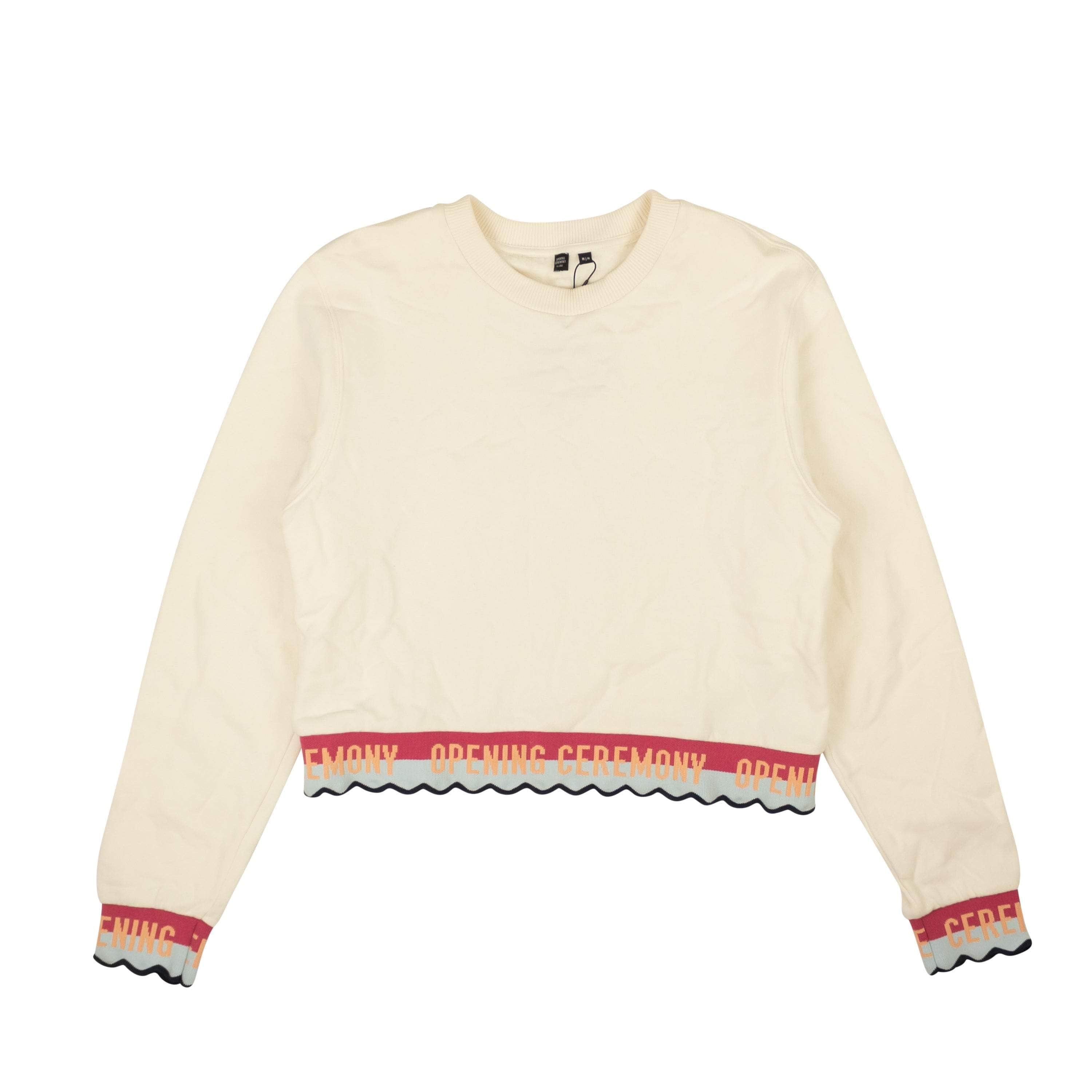 Opening Ceremony 95-OCY-1241/S NWT OPENING CEREMONY Off White Scalllop Cropped Sweatshirt Size S $175 95-OCY-1241/S