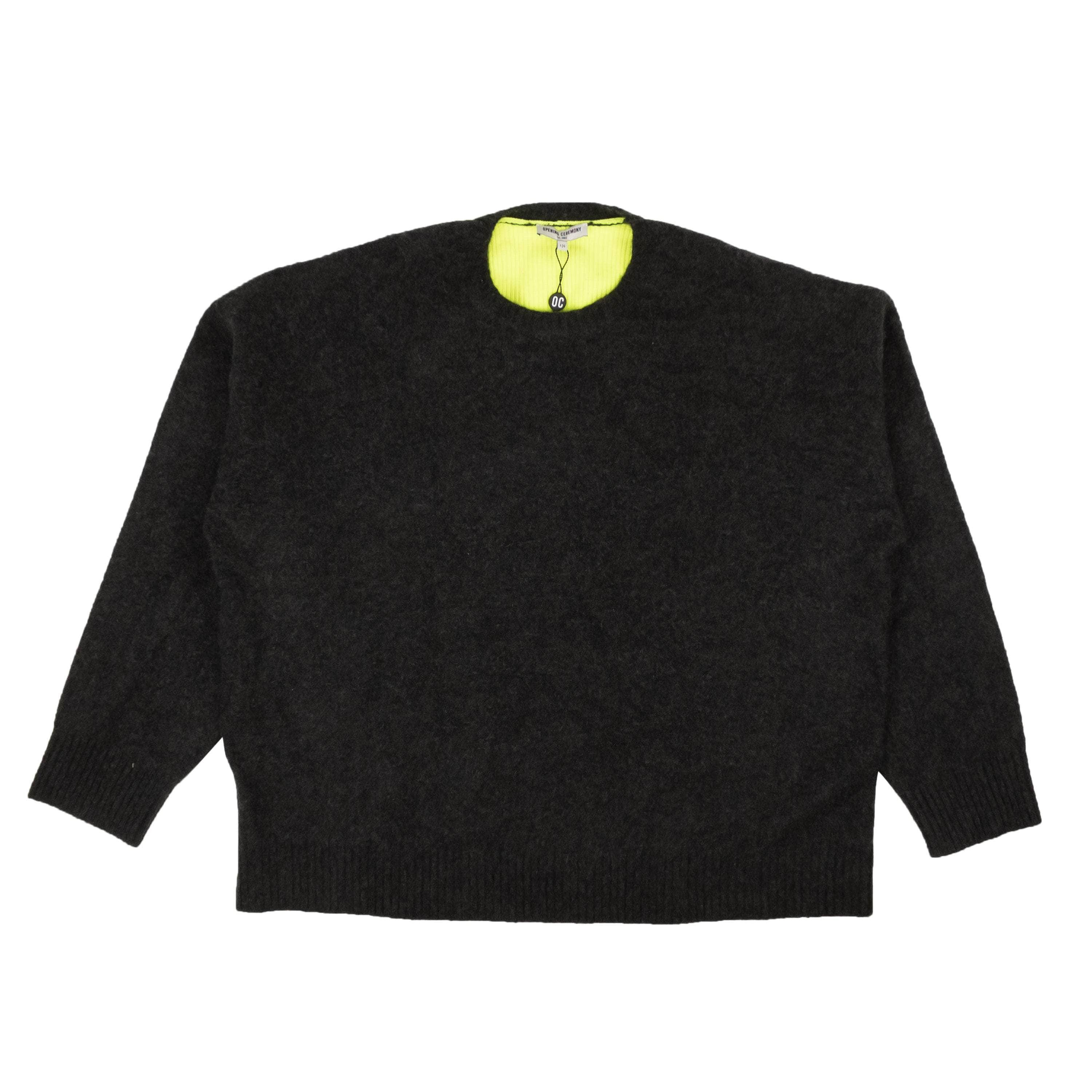 Opening Ceremony 95-OCY-1269/M NWT Opening Ceremony WALLSTREET NEON GREEN CASHMERE CREWNECK Size M $295 95-OCY-1269/M