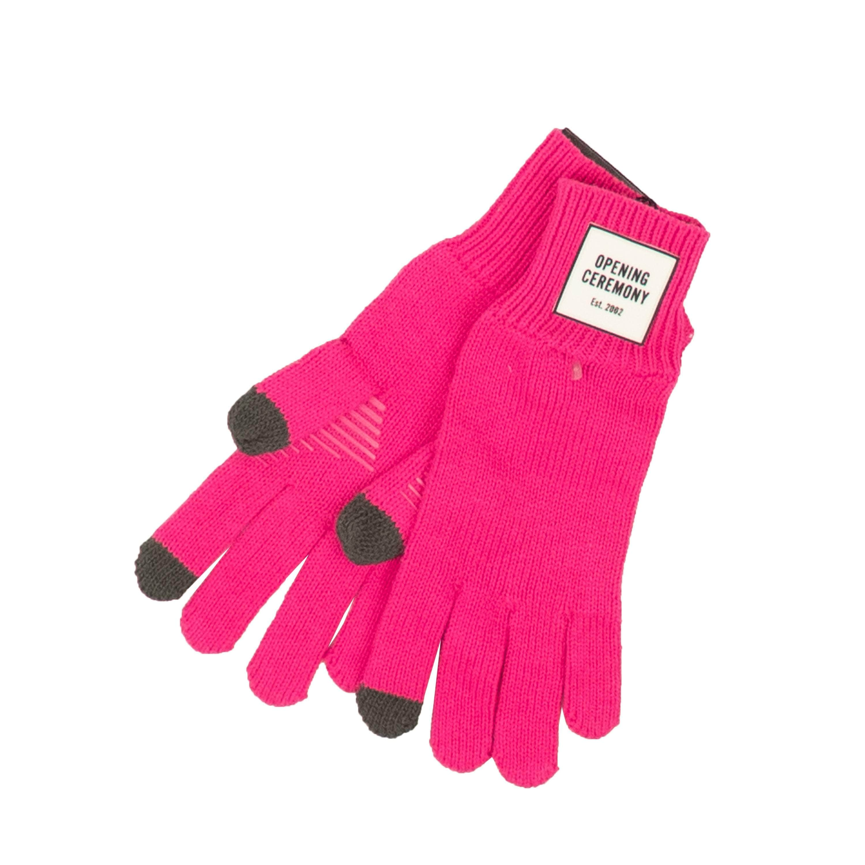 Opening Ceremony 95-OCY-3122/OS NWT OPENING CEREMONY Pink OC Logo Knit Gloves Size OS 95-OCY-3122/OS